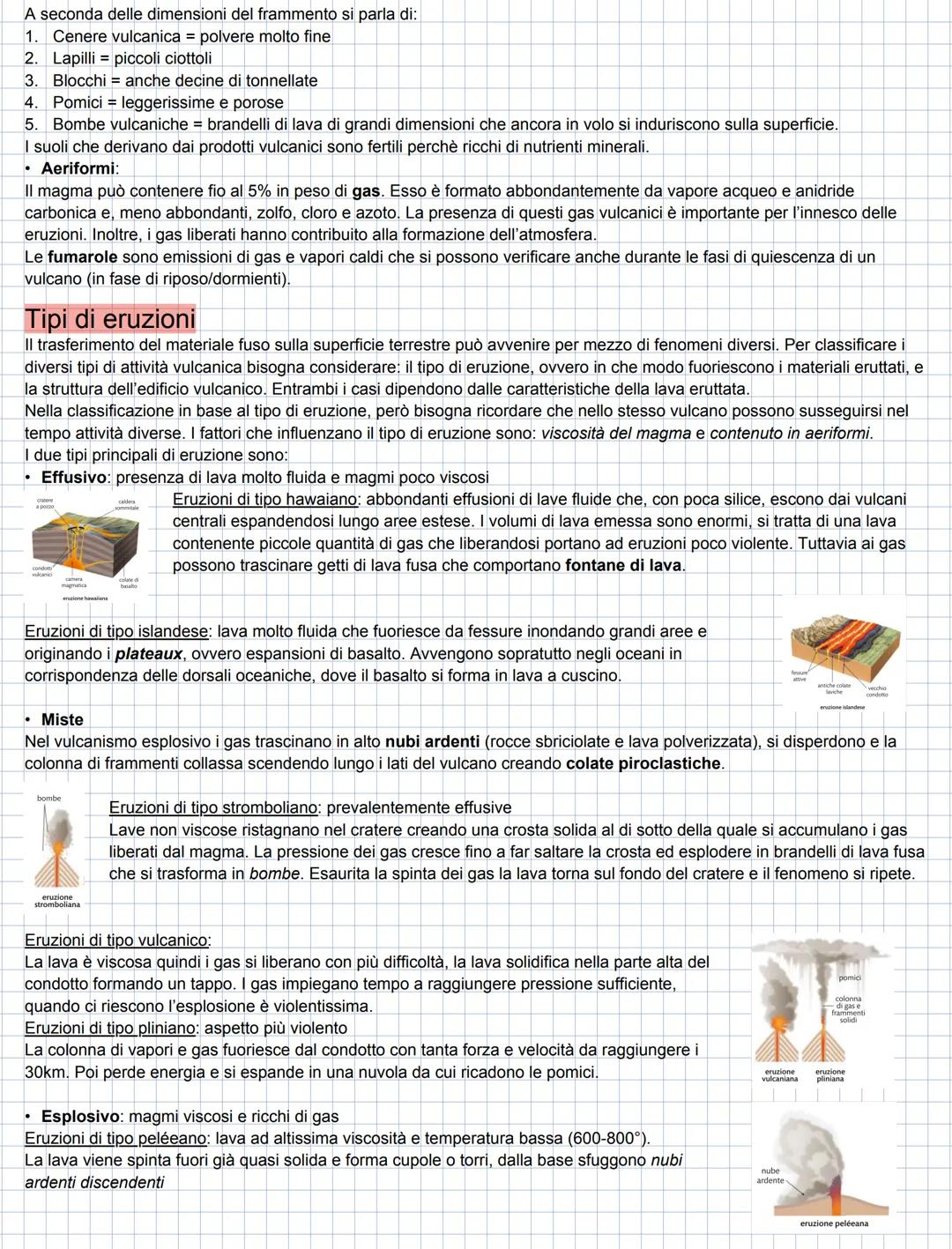 # I vulcani
Un vulcano è la manifestazione in superficie della risalita del magma, cioè una roccia fusa mescolata a gas e vapori, tutti
ad a