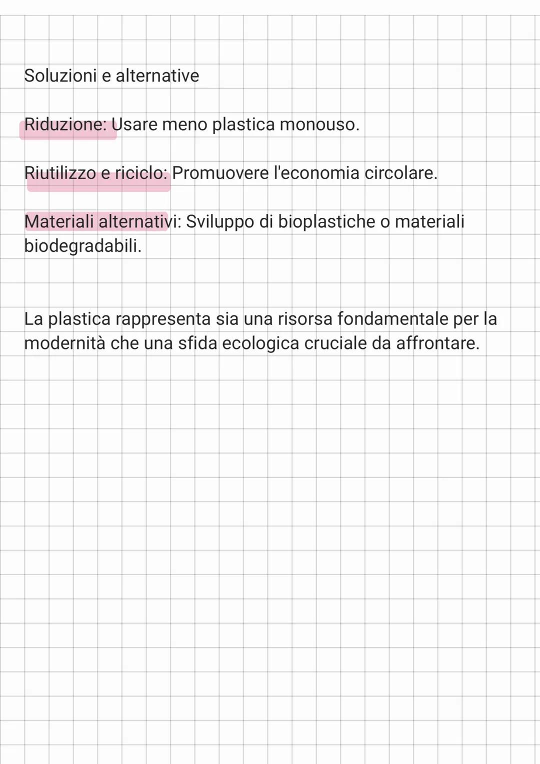 la Plastica
La plastica è un materiale sintetico o semisintetico
composto principalmente da polimeri, cioè lunghe catene di
molecole create
