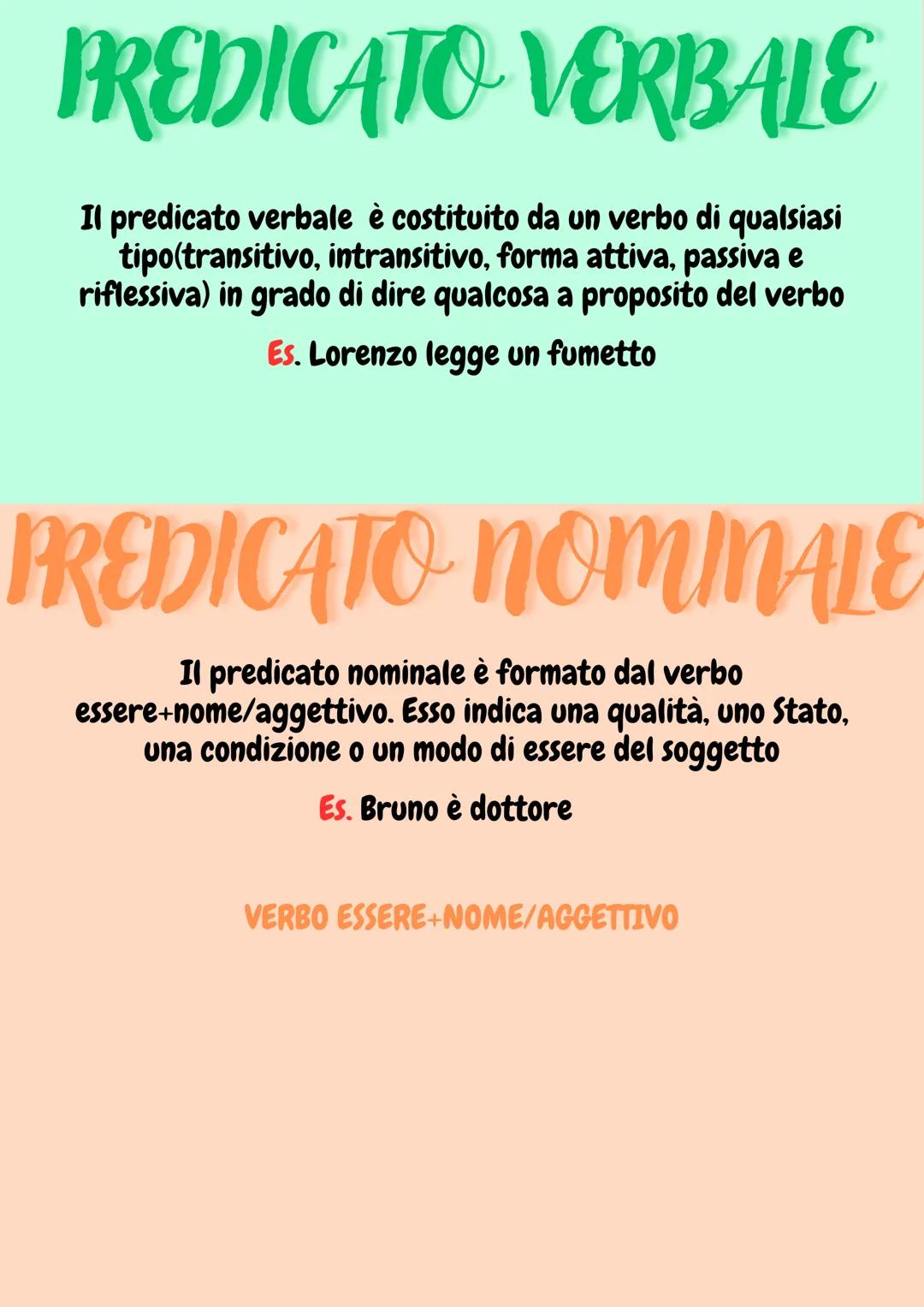 # PREDICATO VERBALE
Il predicato verbale è costituito da un verbo di qualsiasi
tipo(transitivo, intransitivo, forma attiva, passiva e
rifle