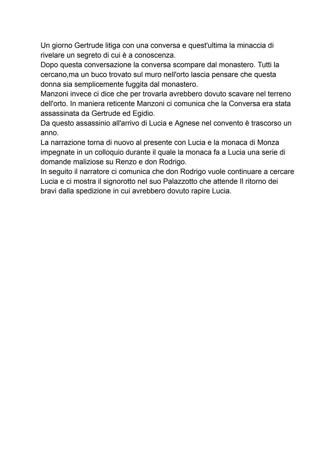 # CAPITOLO X
Nel decimo capitolo continua il flashback riguardante la storia della monaca di
Monza. Gertrude chiede perdono al padre il qua