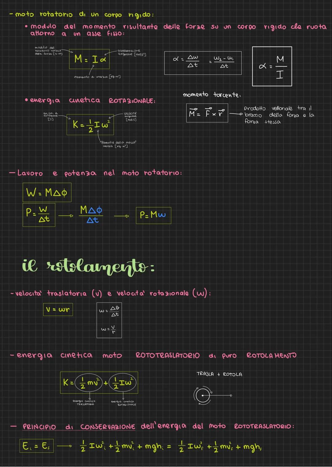 # momento angolare:
$L=mvr$
$P$
grandezza conservativa
$L=r x P$
- momento di INERZIA di un corpo rigido: il momento di inerzia di un c