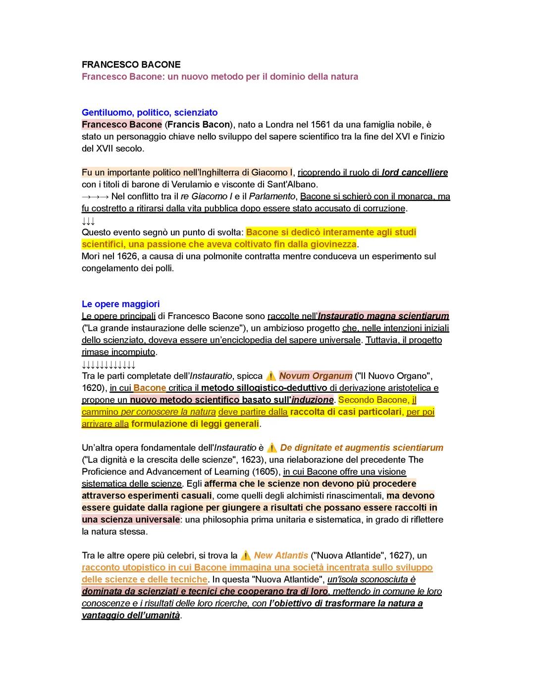 Francesco Bacone — Filosofia