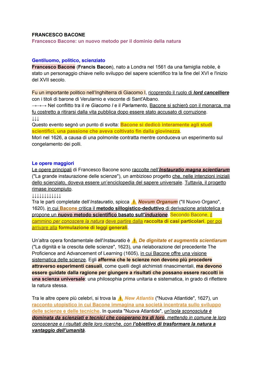 FRANCESCO BACONE
Francesco Bacone: un nuovo metodo per il dominio della natura
Gentiluomo, politico, scienziato
Francesco Bacone (Francis Ba