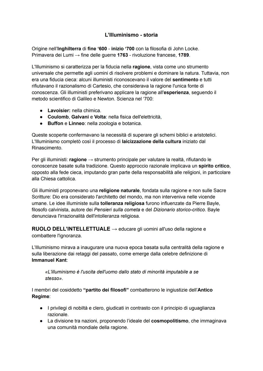 # L'Illuminismo - storia
Origine nell'Inghilterra di fine '600 - inizio '700 con la filosofia di John Locke.
Primavera dei Lumi→ fine delle