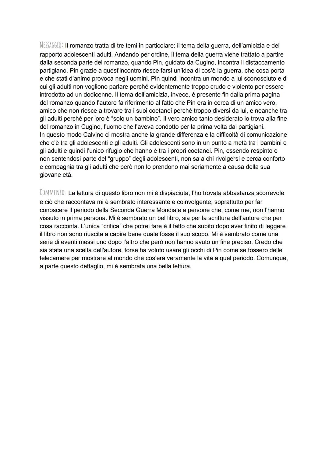 # SCHEDA LIBRO: IL SENTIERO DEI NIDI DI RAGNO
* TITOLO II sentiero dei nidi di ragno
* AUTORE: Italo Calvino, nato a Cuba nel 1923 e morto