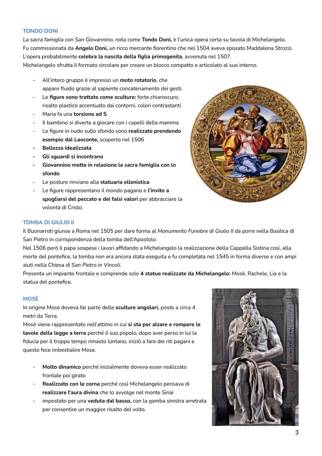 # MICHELANGELO BUONARROTI
VITA
Michelangelo si forma presso la bottega di Domenico Ghirlandaio, in un ambiente che si ispirava al
neoplaton