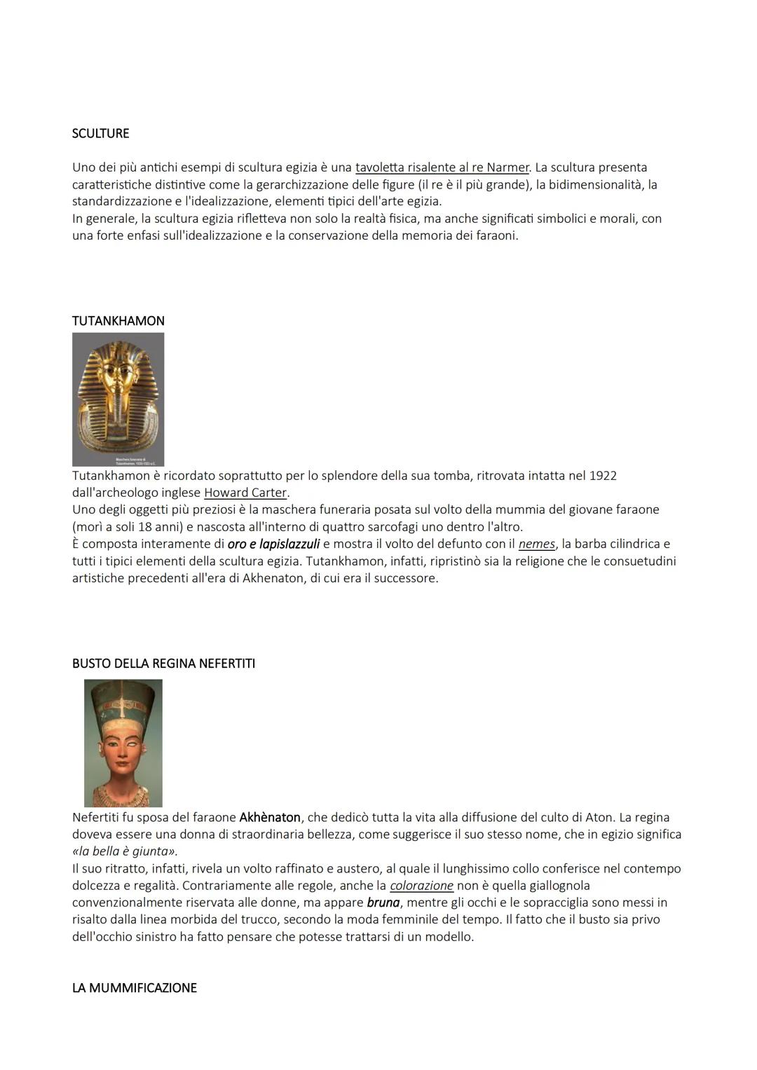 # ARTE EGIZIA
L'arte egizia è un fenomeno unico, che ha avuto una costante evoluzione per circa 3 millenni, mantenendo
caratteristiche dist