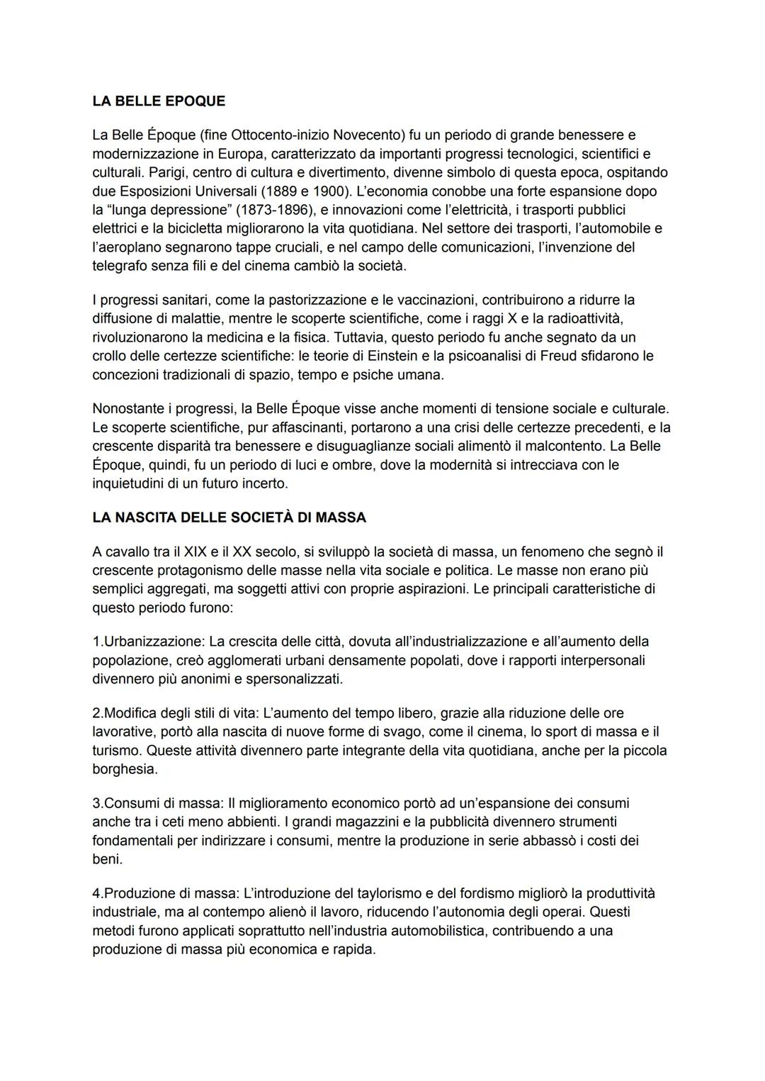 # LA BELLE EPOQUE
La Belle Époque (fine Ottocento-inizio Novecento) fu un periodo di grande benessere e
modernizzazione in Europa, caratter