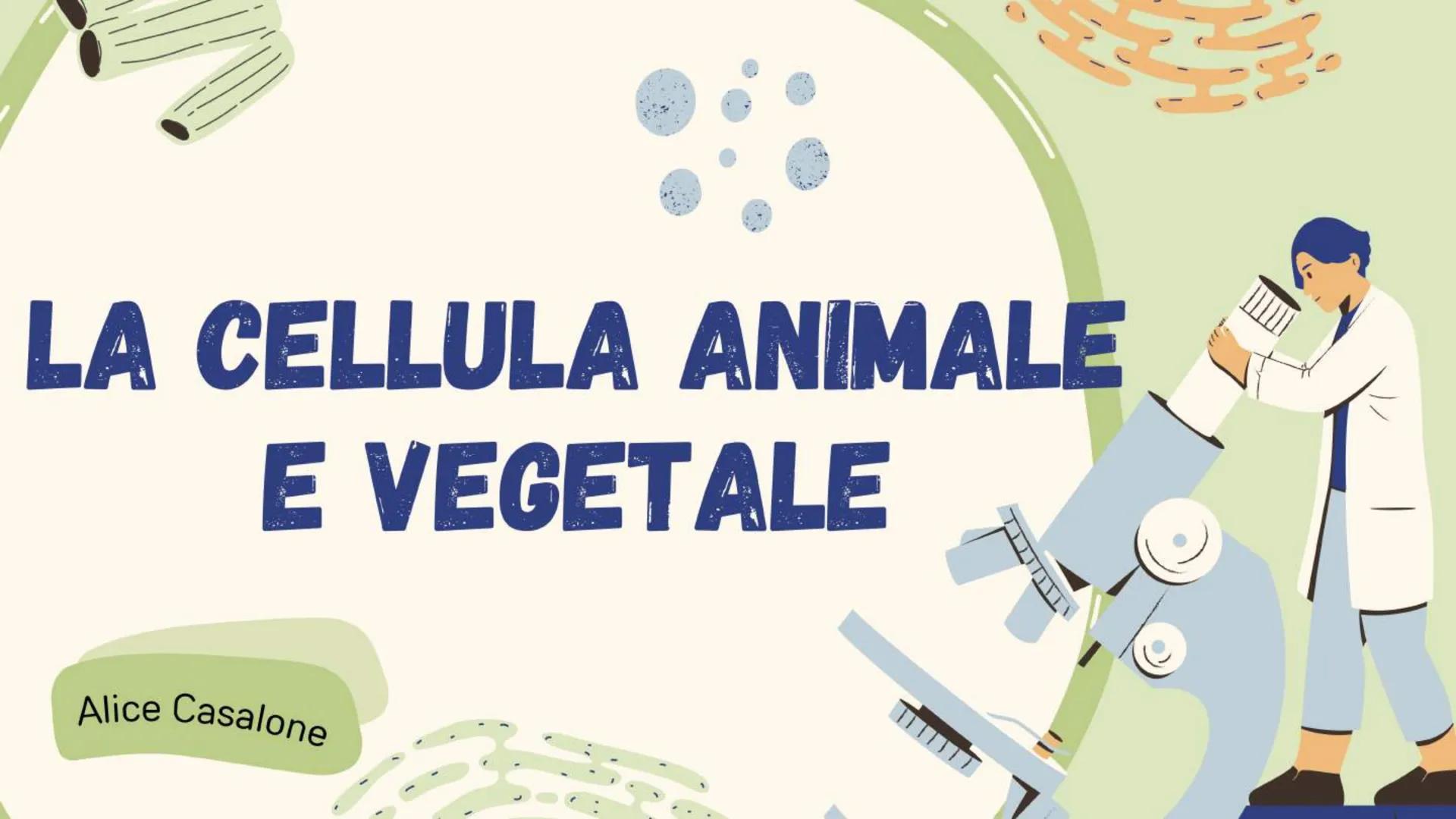 # LA CELLULA ANIMALE
# E VEGETALE
Alice Casalone # LA CELLULA ANIMALE
# E VEGETALE
Alice Casalone # LA CELLULA
Tutti gli organismi vivent