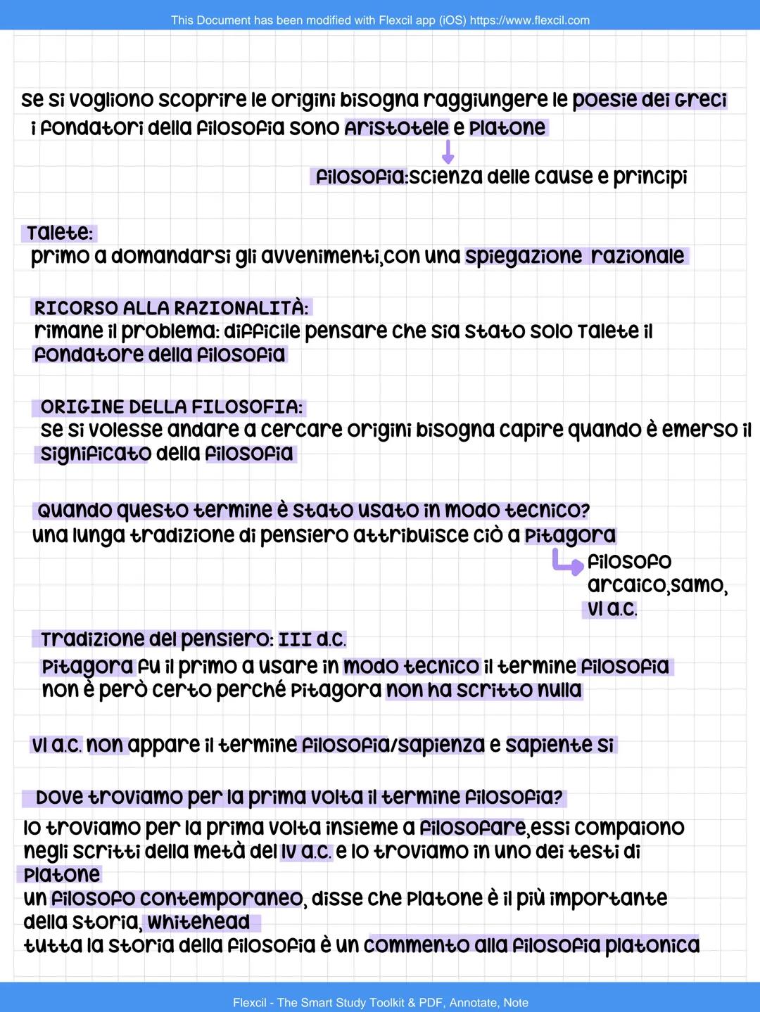This Document has been modified with Flexcil app (iOS) https://www.flexcil.com
Origini della filosofia
-Filía
-Sofia
La filosofia nasce nell