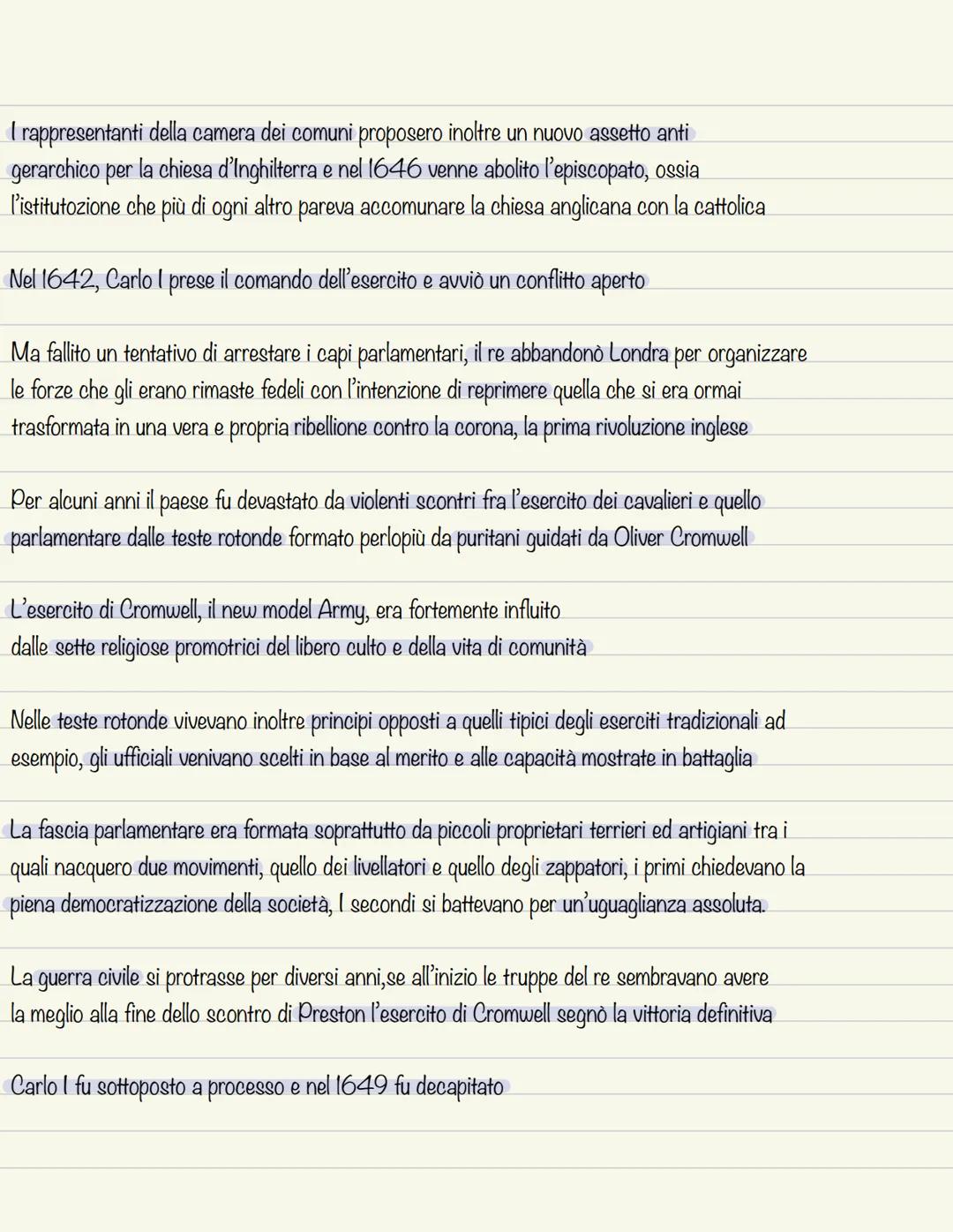 # La Prima Rivoluzione Inglese
In Inghilterra si affermò una tendenza opposta all'accentramento del potere in Francia con Luigi
XIV, che co