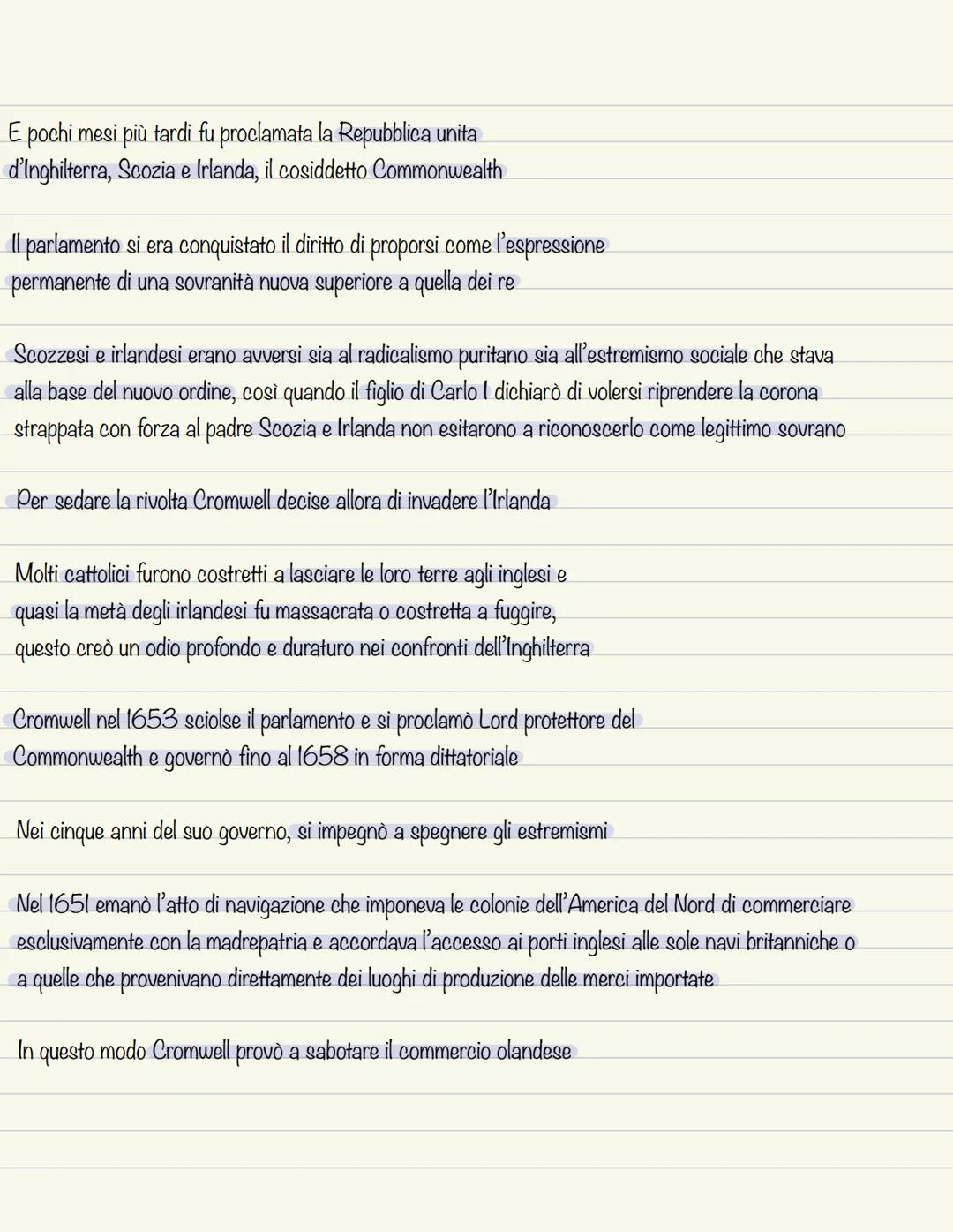 # La Prima Rivoluzione Inglese
In Inghilterra si affermò una tendenza opposta all'accentramento del potere in Francia con Luigi
XIV, che co