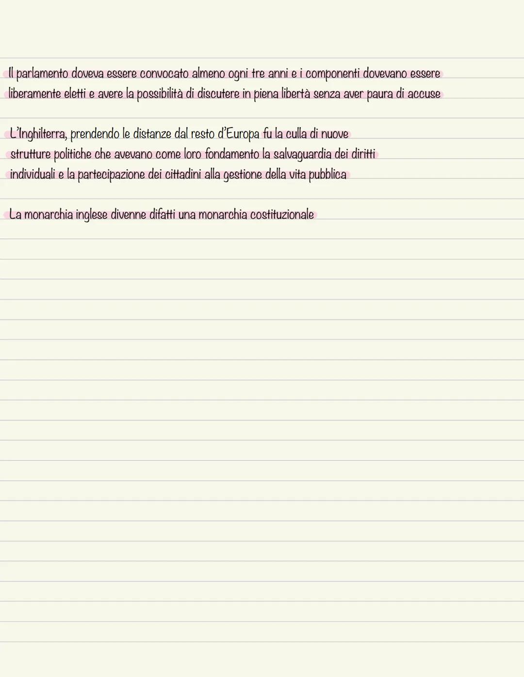 # La Prima Rivoluzione Inglese
In Inghilterra si affermò una tendenza opposta all'accentramento del potere in Francia con Luigi
XIV, che co