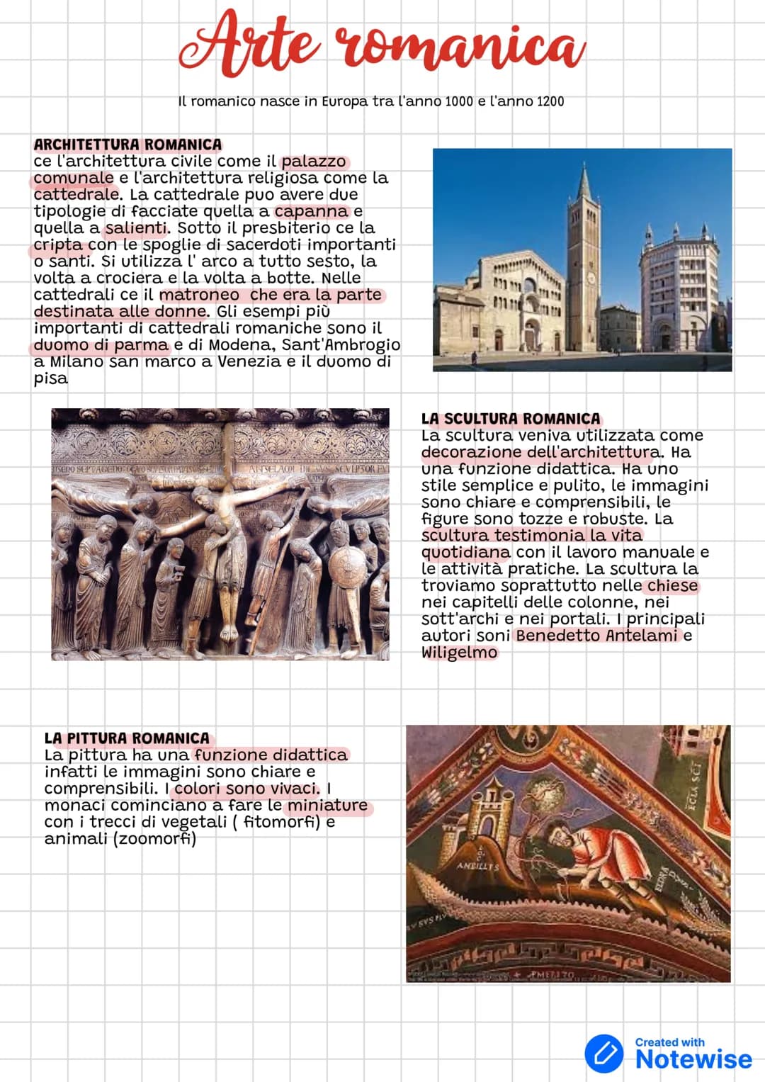 # Arte romanica
Il romanico nasce in Europa tra l'anno 1000 e l'anno 1200
ARCHITETTURA ROMANICA
ce l'architettura civile come il palazzo
c