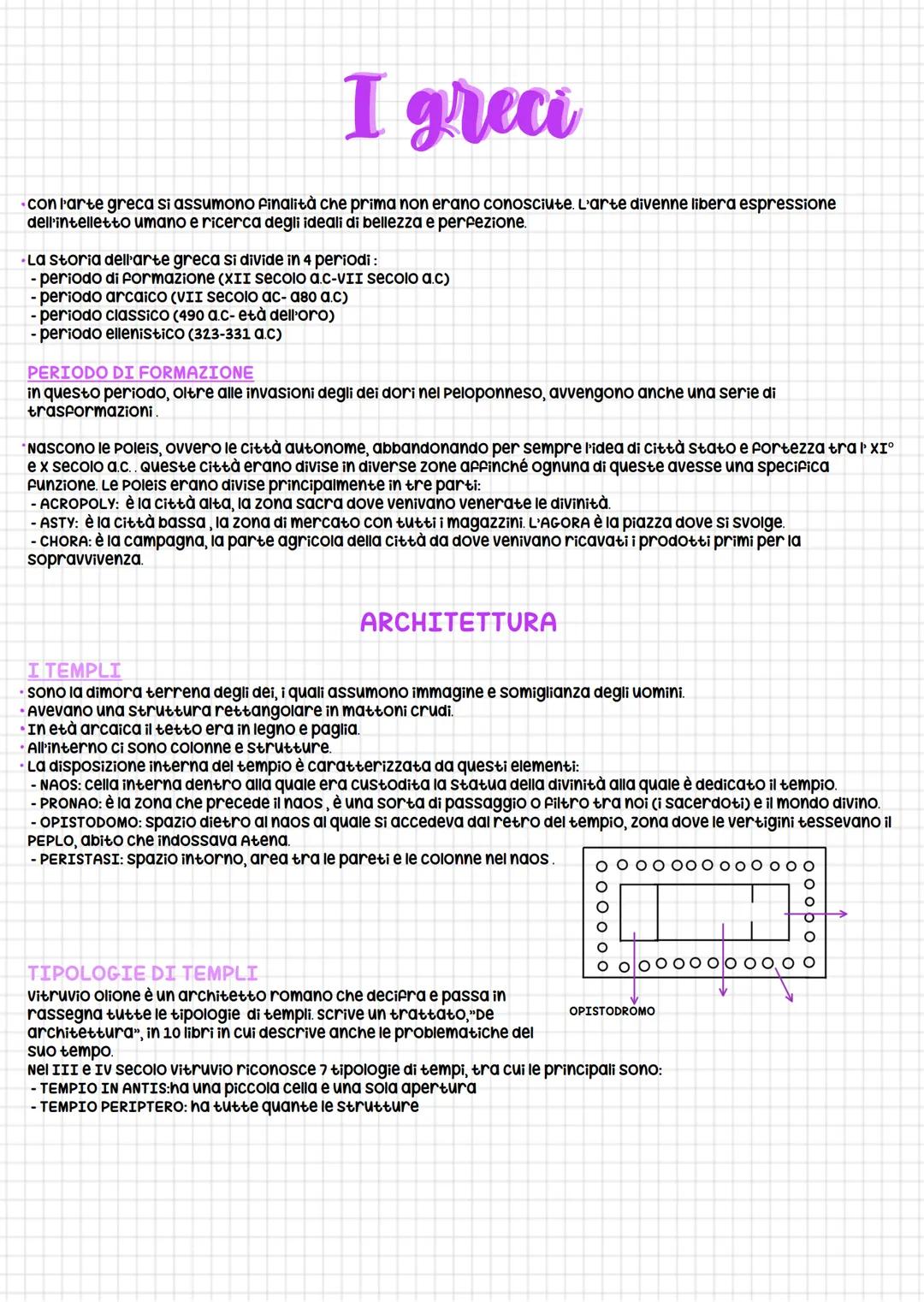 # I greci
- con parte greca si assumono finalità che prima non erano conosciute. L'arte divenne libera espressione
dell'intelletto umano e