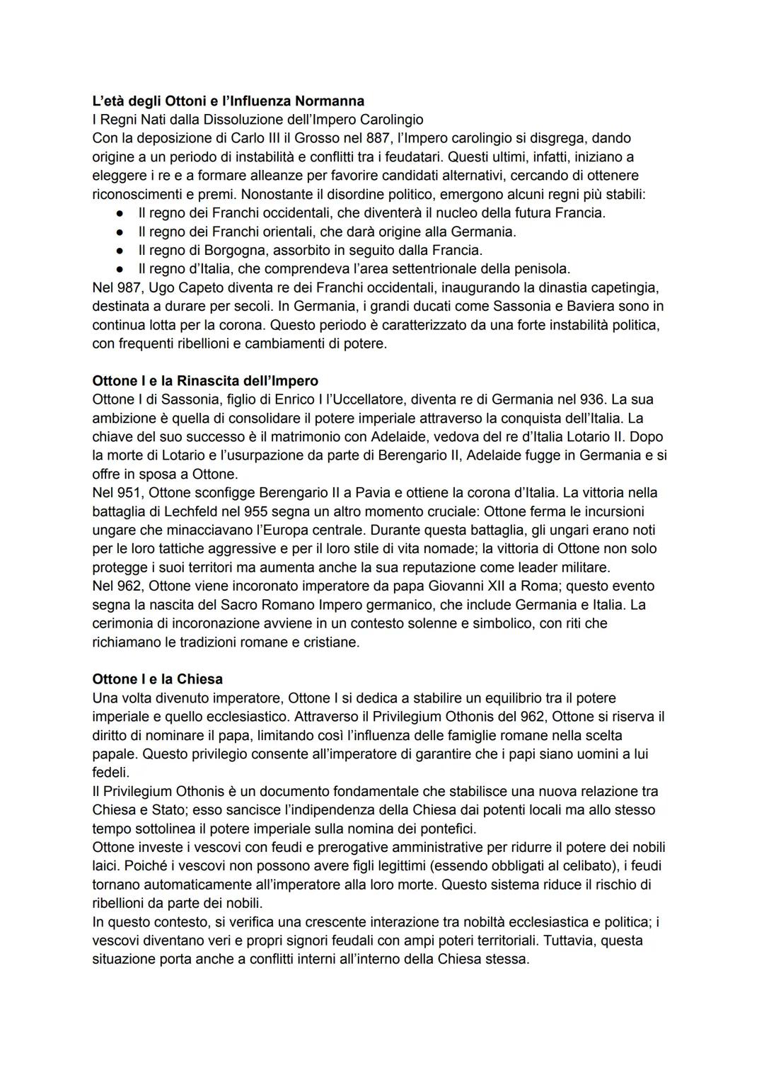 # L'età degli Ottoni e l'Influenza Normanna
I Regni Nati dalla Dissoluzione dell'Impero Carolingio
Con la deposizione di Carlo III il Gross