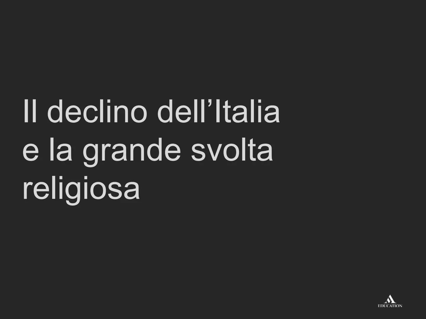 # Il declino dell'Italia
e la grande svolta
religiosa # Carlo V e le Guerre d'Italia # La politica dell'equilibrio
1492:
* morte di Lo