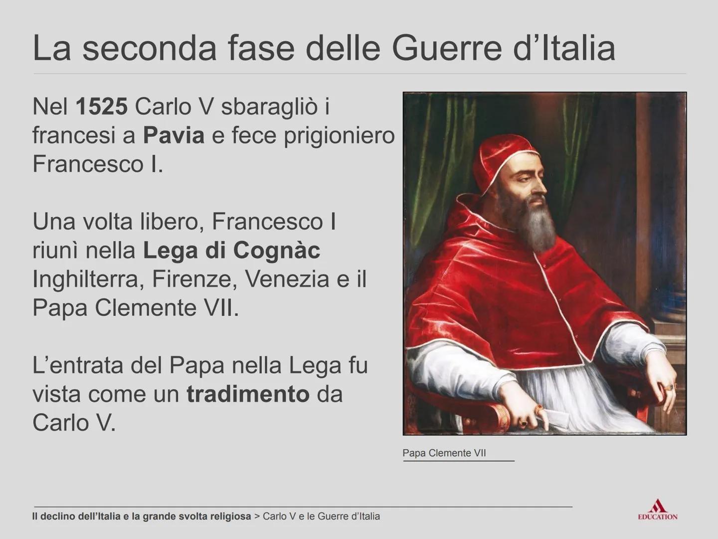 # Il declino dell'Italia
e la grande svolta
religiosa # Carlo V e le Guerre d'Italia # La politica dell'equilibrio
1492:
* morte di Lo