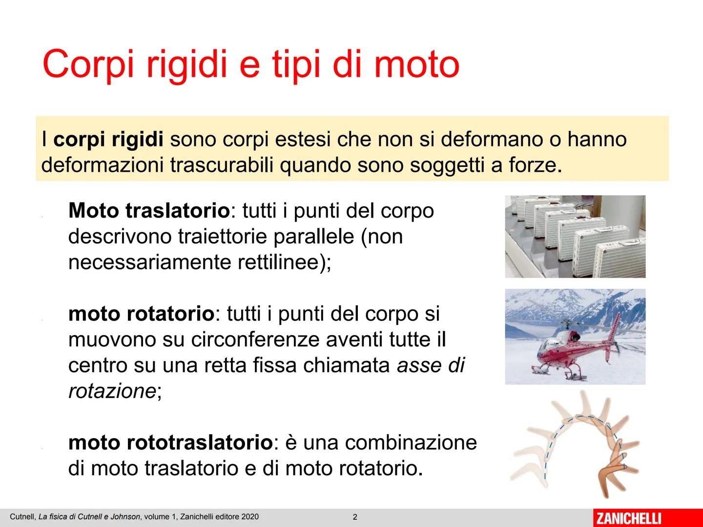 Capitolo 3
Cinematica
e dinamica
rotazionale
Cutnell, La fisica di Cutnell e Johnson, volume 1, Zanichelli editore 2020
1
ZANICHELLI # C