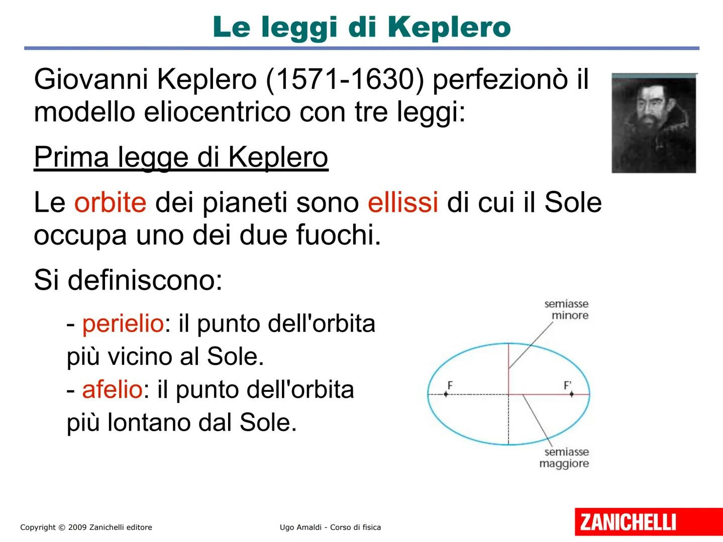 # Unità 12
# La gravitazione
Copyright © 2009 Zanichelli editore
ZANICHELLI # 1. Le leggi di Keplero
Fino al 1600 si credeva che:
. la