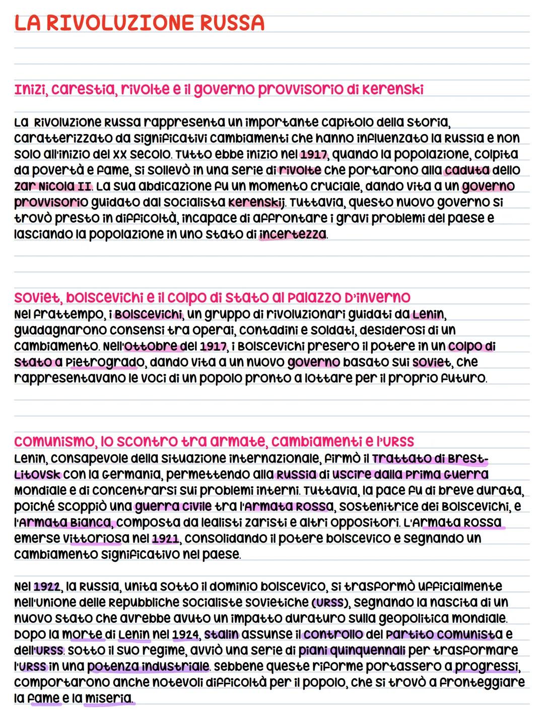 LA RIVOLUZIONE RUSSA
Inizi, carestia, rivolte e il governo provvisorio di kerenski
La rivoluzione Russa rappresenta un importante capitolo d