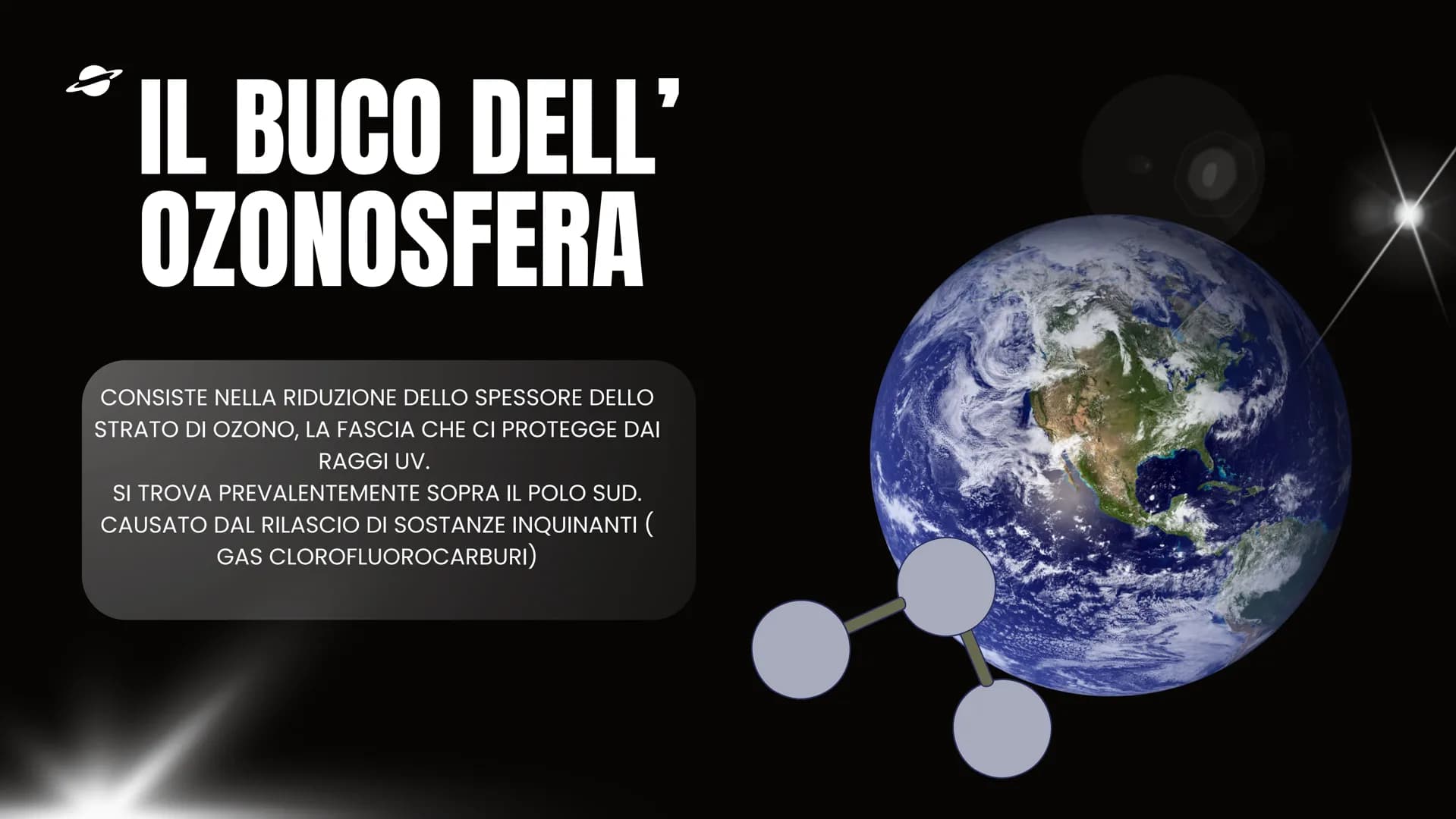 # L'ATMOSFERA # COS'È
# L'ATMOSFERA?
È UN INVOLUCRO AEREIFORME CHE CIRCONDA IL GLOBO,
TRATTENUTA DALLA FORZA DI GRAVITÀ.
SONO RICONOSCIBILI