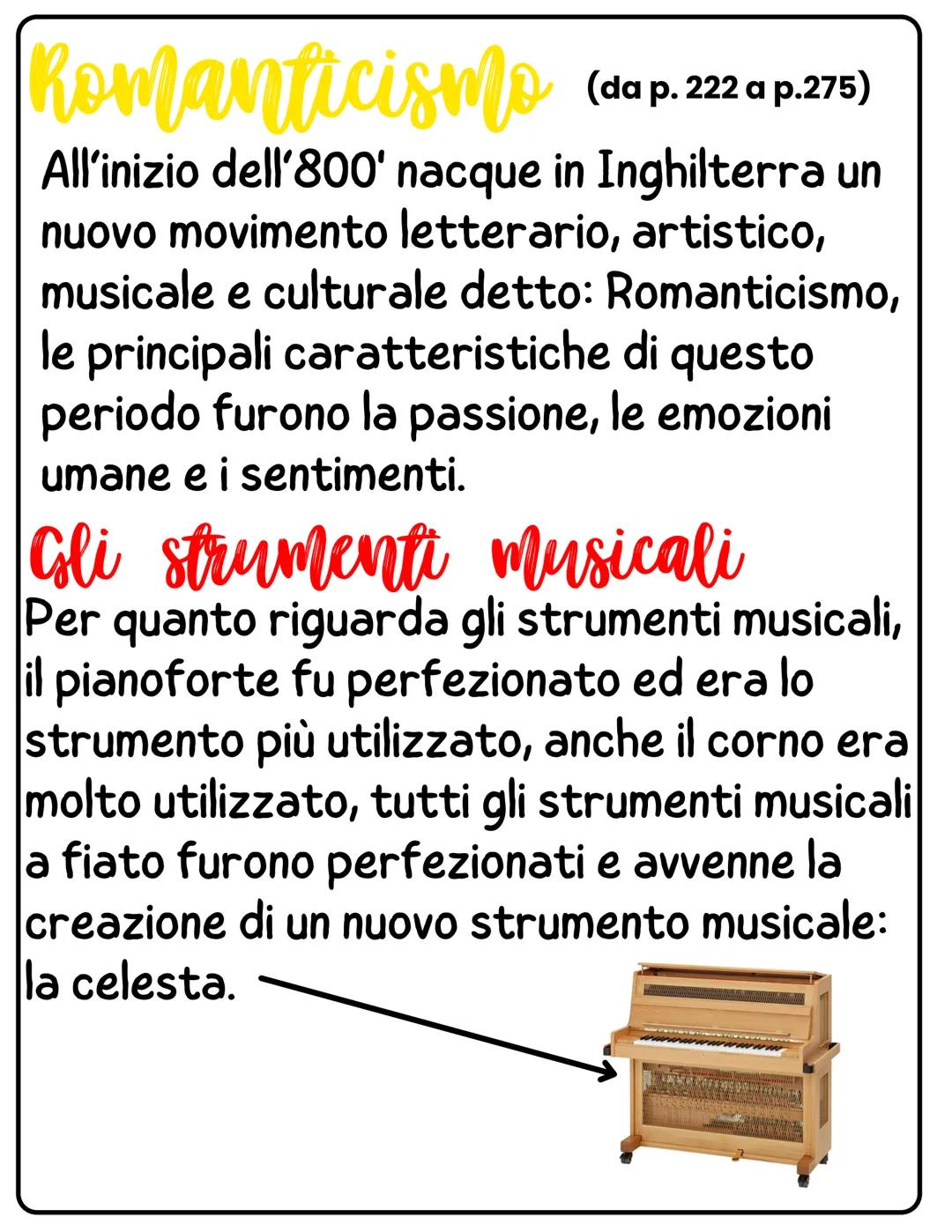 # Romanticismo (da p. 222 a p.275)
All'inizio dell'800' nacque in Inghilterra un
nuovo movimento letterario, artistico,
musicale e cultural