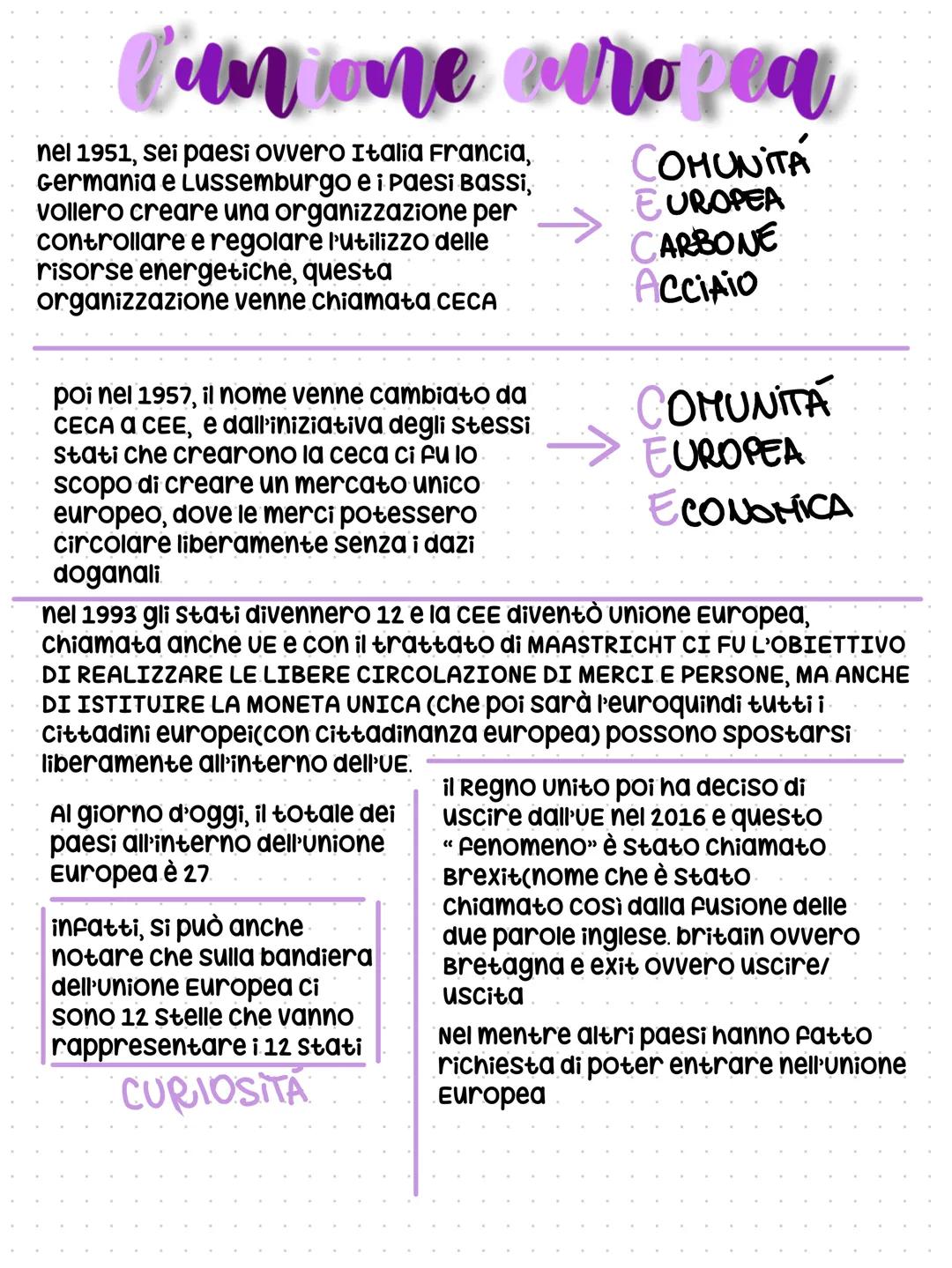 # L'unione europea
nel 1951, sei paesi ovvero Italia Francia,
Germania e Lussemburgo e i Paesi Bassi,
vollero creare una organizzazione per