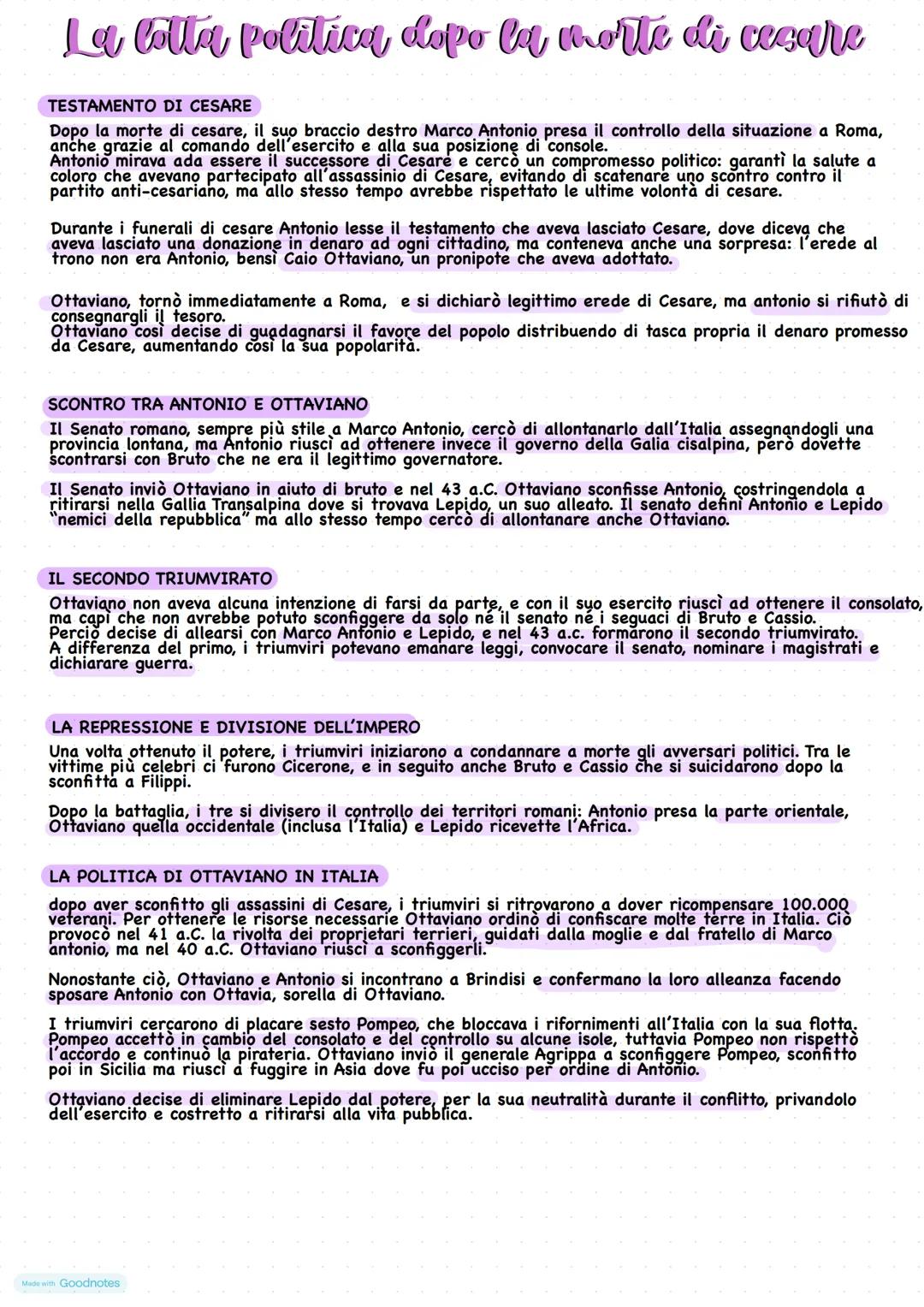 # La lotta politica dopo la morte di Cesare
## TESTAMENTO DI CESARE
Dopo la morte di Cesare, il suo braccio destro Marco Antonio prese il c