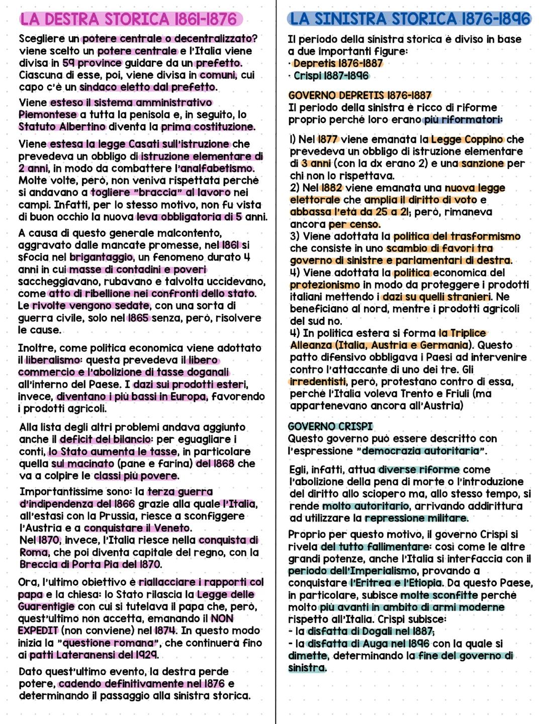 Destra e sinistra storica