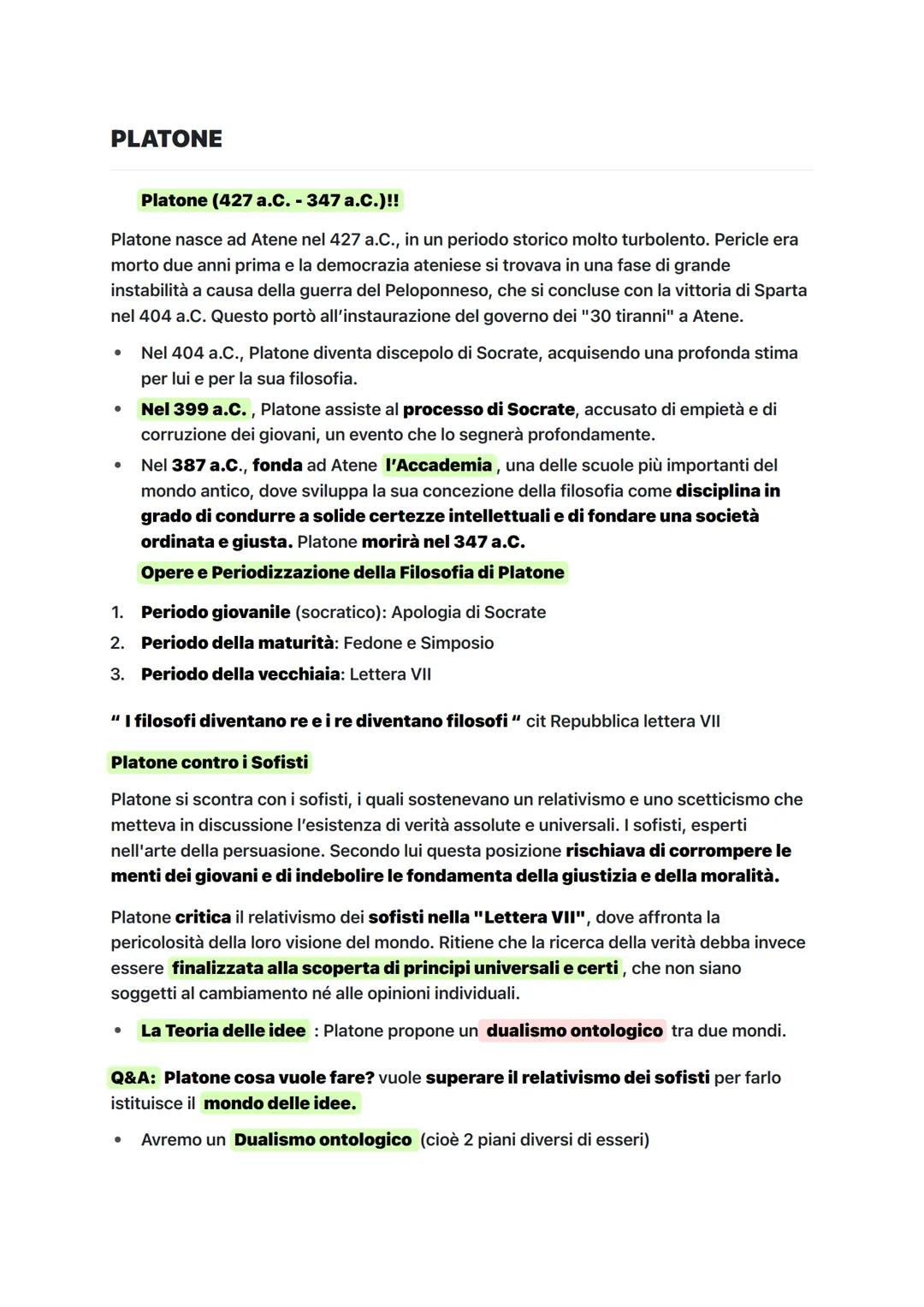 # PLATONE
Platone (427 a.C. - 347 a.C.)!!
Platone nasce ad Atene nel 427 a.C., in un periodo storico molto turbolento. Pericle era
morto d