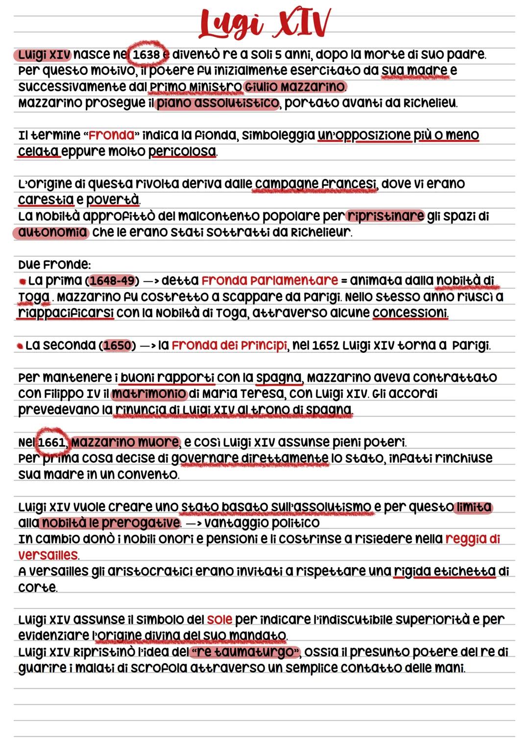 # Lugi XIV
Luigi XIV nasce nel 1638 e diventò re a soli 5 anni, dopo la morte di suo padre.
Per questo motivo, il potere fu inizialmente es