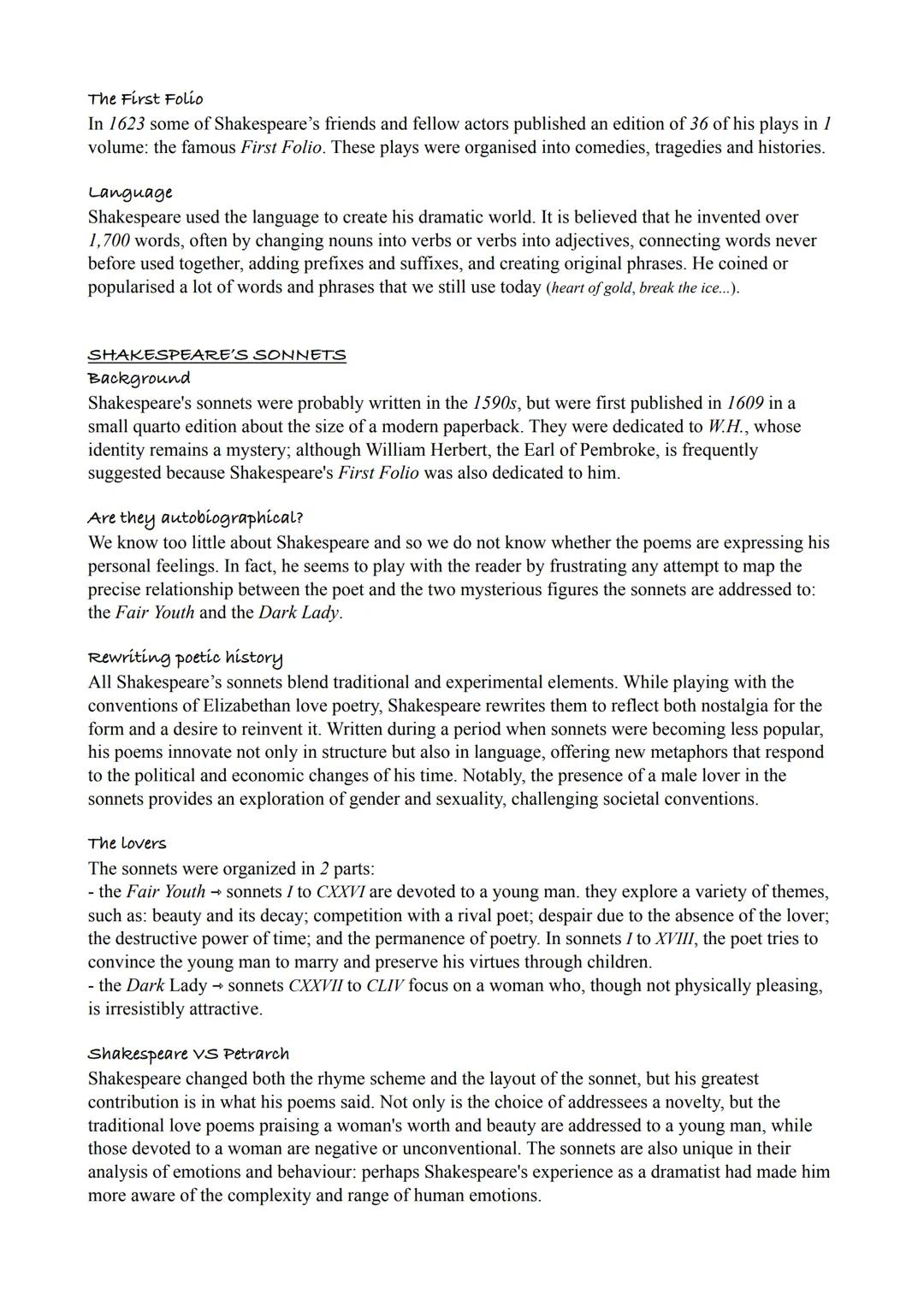 # REWRITING REALITY
The sonnet
The Renaissance is considered the golden age of poetry because of the flourishing of love songs and
sonnets