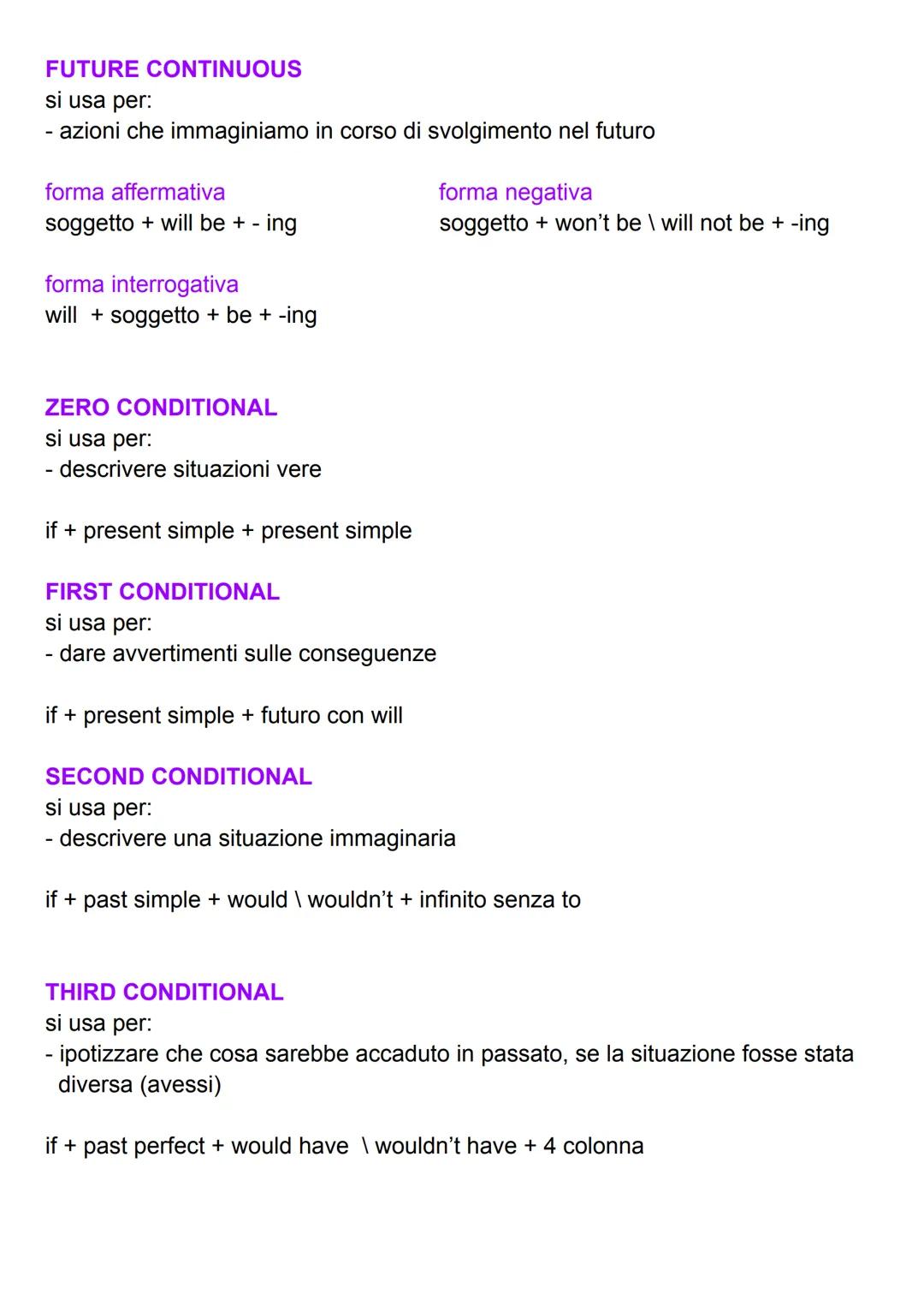 PRESENT SIMPLE
si usa per
- esprimere cose generalmente vere
- abitudini o routine
forma affermativa
soggetto + forma base del verbo
forma