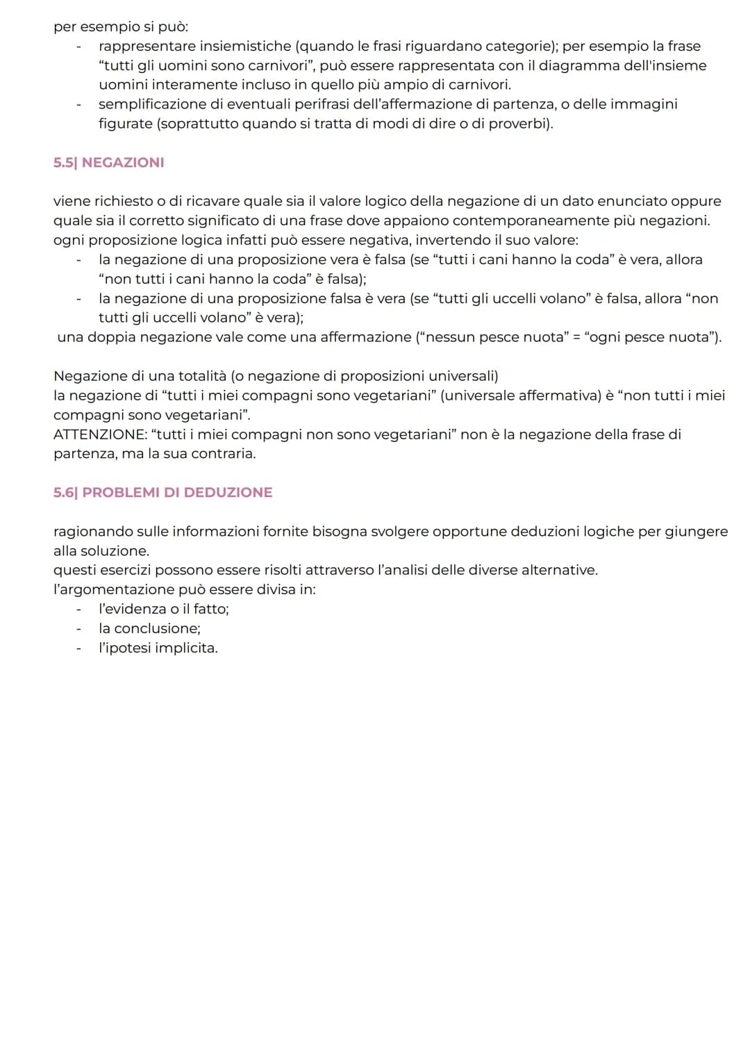 # RAGIONAMENTO E DEDUZIONI
5.1.1 CONDIZIONE NECESSARIA E CONDIZIONE SUFFICIENTE
* una condizione è sufficiente quando il suo verificarsi