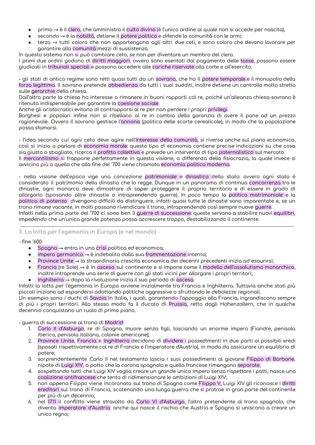 # L'EUROPA E IL MONDO NEL PRIMO SETTECENTO
UNITÀ 1 CAPITOLO 1 PAG 2-21
1. Demografia ed economia
- probabilmente verso la fine del '600 l'