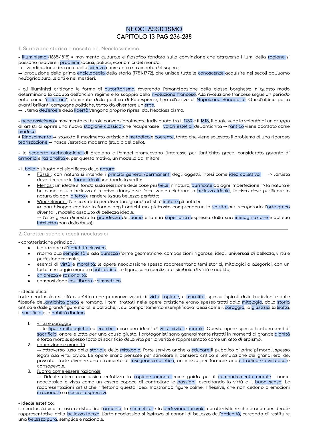 Arte: Neoclassicismo e Romanticismo