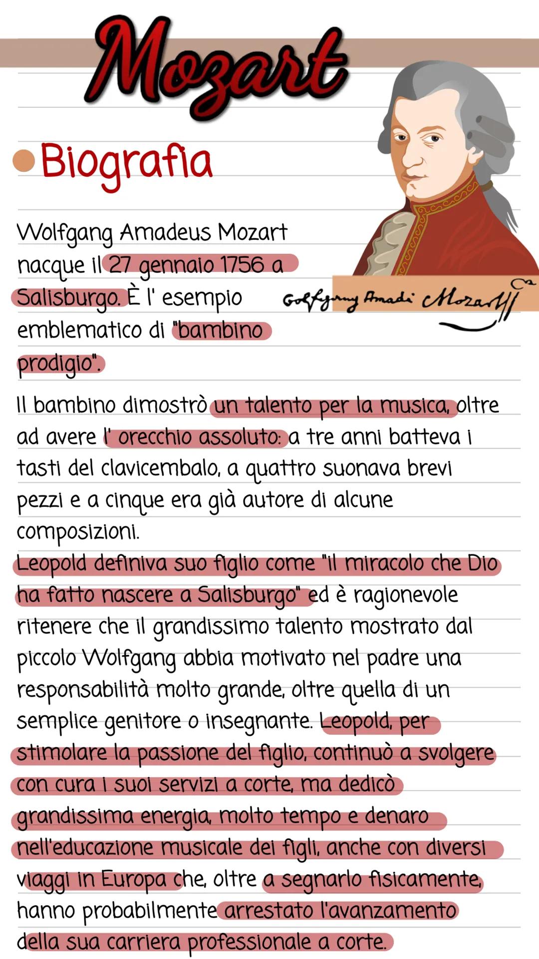 # Mozart
- Biografia
Wolfgang Amadeus Mozart
nacque il 27 gennaio 1756 a
5555
Moza
Salisburgo. È l' esempio Golfgang Amadi Mor
emblematico
