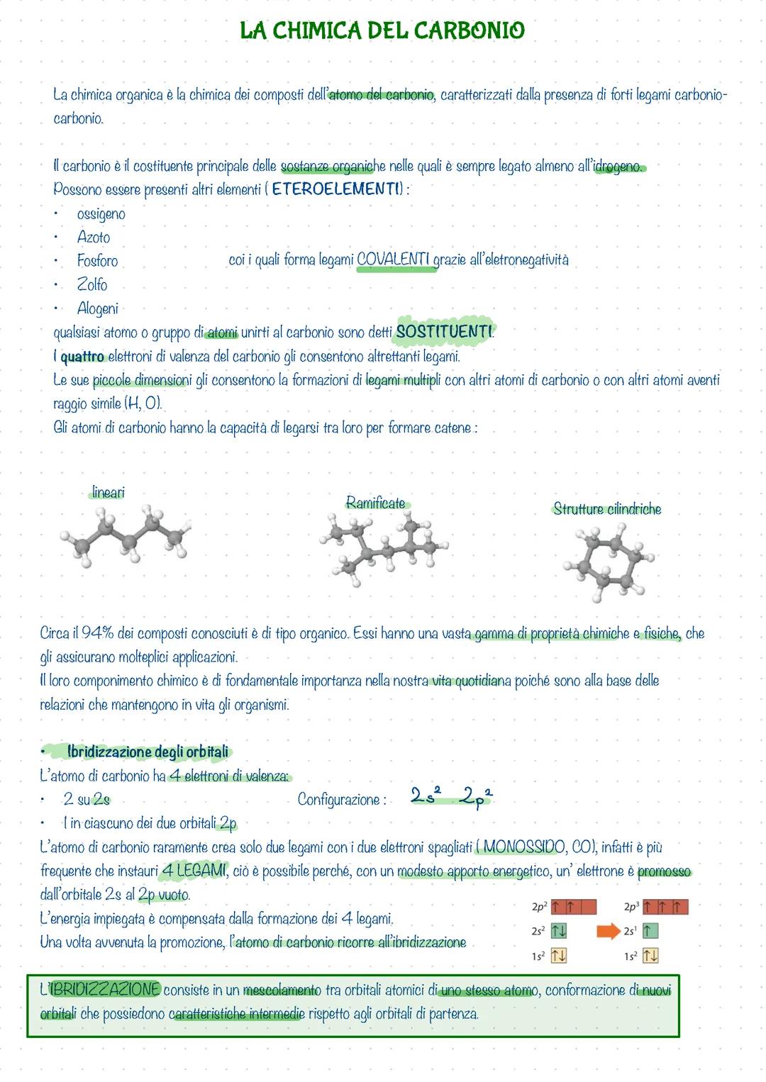 La chimica del carbonio e isomerie