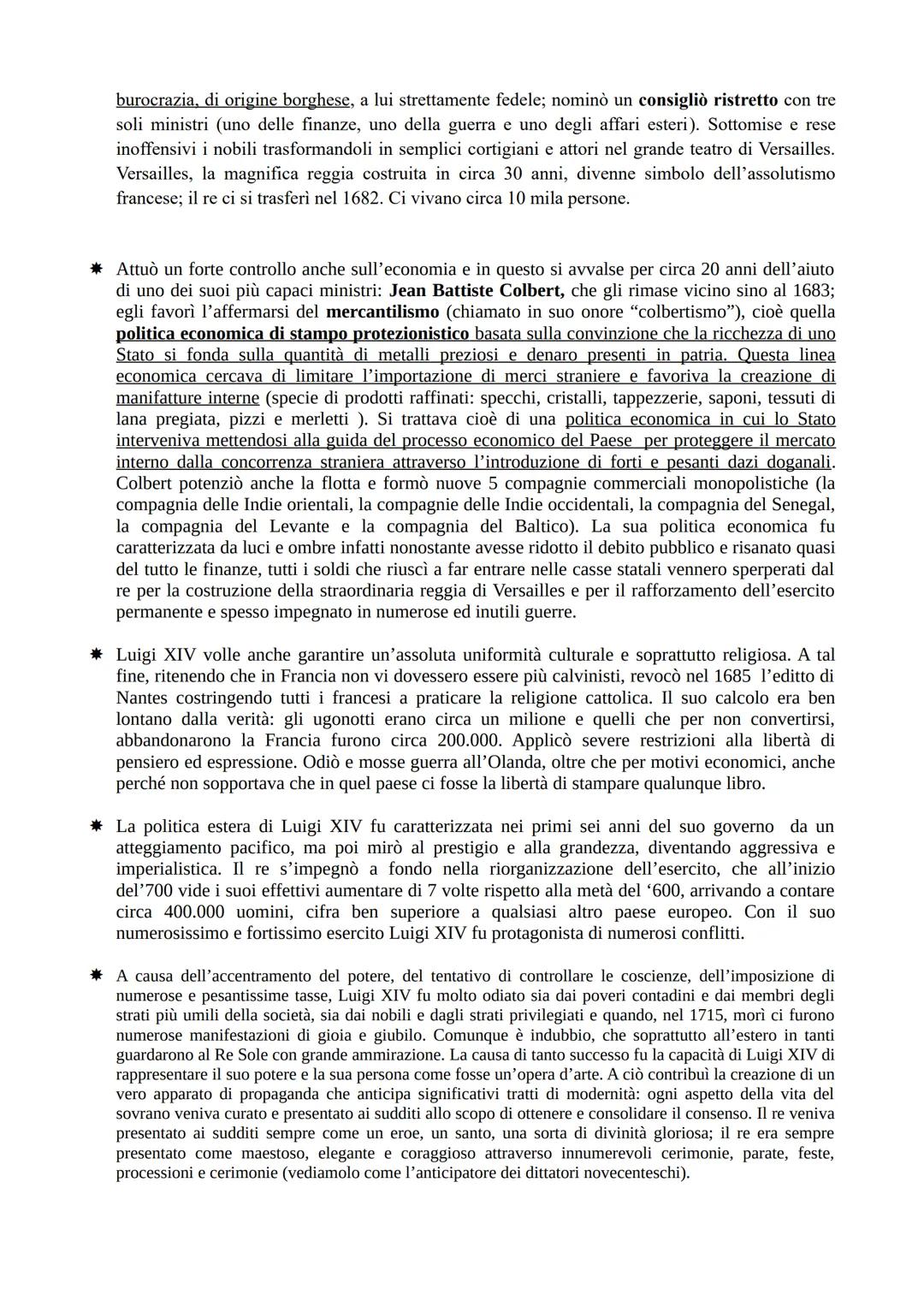 # L'ASSOLUTISMO DI LUIGI XIV
Il luno regno di Luigi XIV rappresentò in Francia il momento di maggior affermazione e prestigio
dell'assoluti