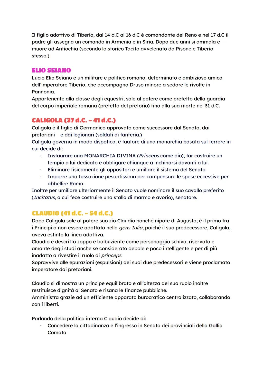 # LA DINASTIA GIULIO CLAUDIA
La dinastia giulio-claudia ("Giulio" in onore di Giulio Cesare e "Claudia" in quanto
Tiberio, primo imperatore