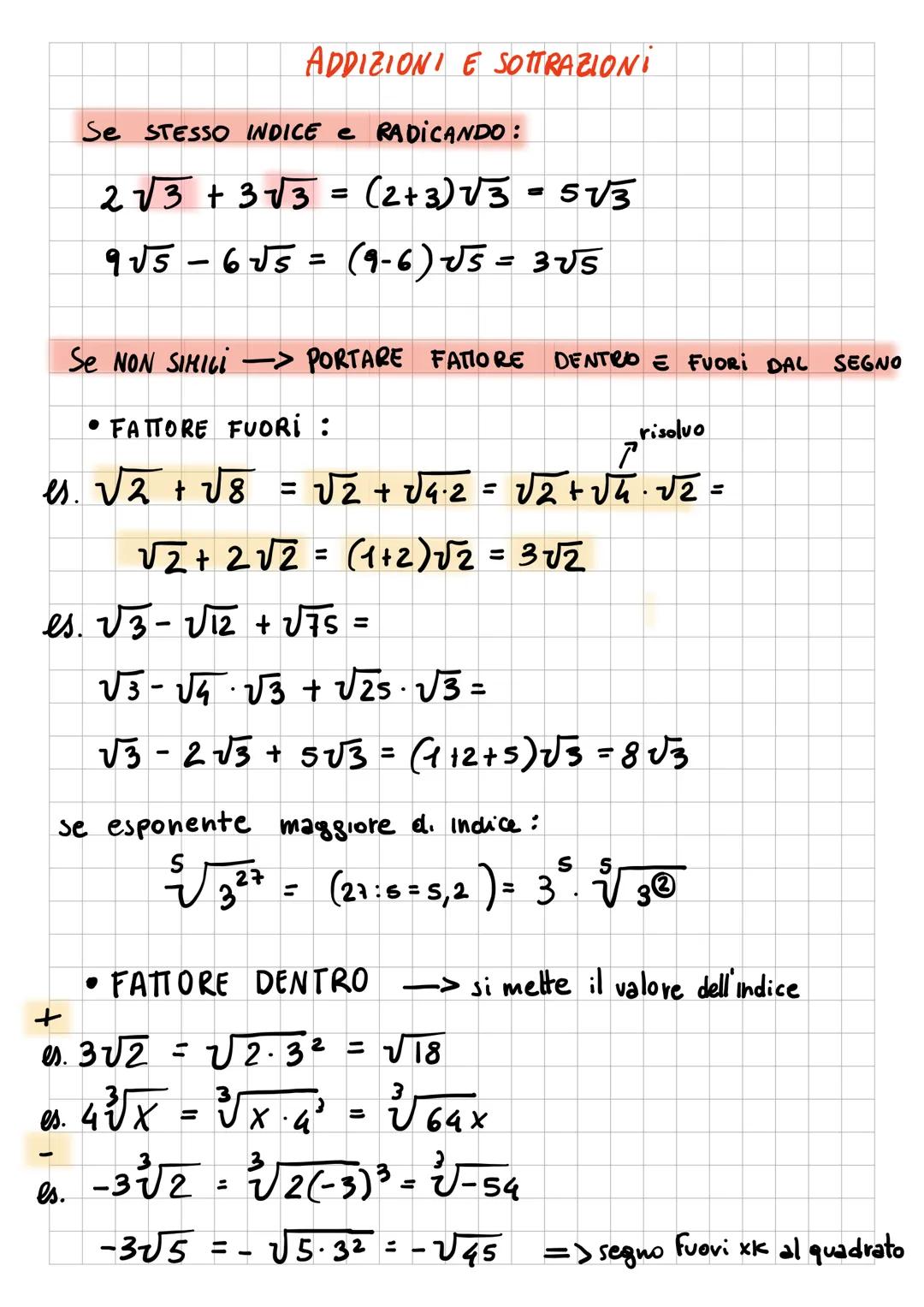 Indice
'm
RADICALI
radicale
radicando
16=4
ALTRI ESEMPI:
82 => il contrario di 2³=8
=
25
10.000 = 10
es. 7/16=4
NUMERI IRRAZIONAL
