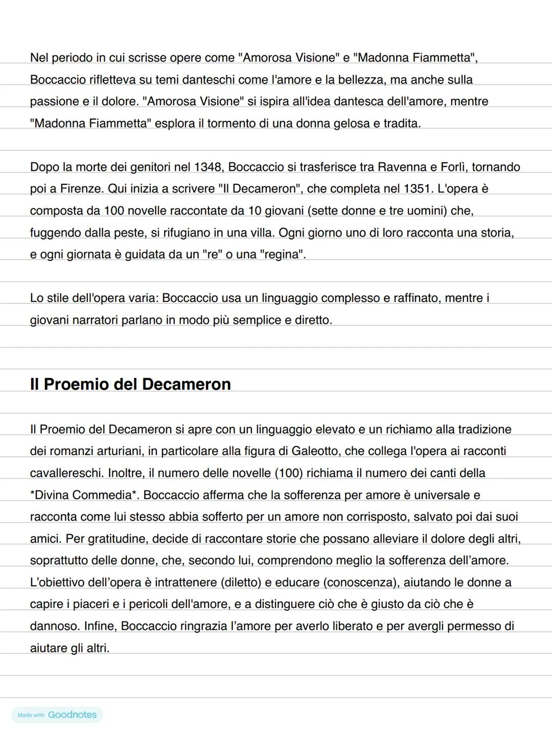 # Giovanni Boccaccio (1313-1375)
Giovanni Boccaccio visse in un periodo di grande difficoltà, segnato da eventi drammatici
come la peste ne
