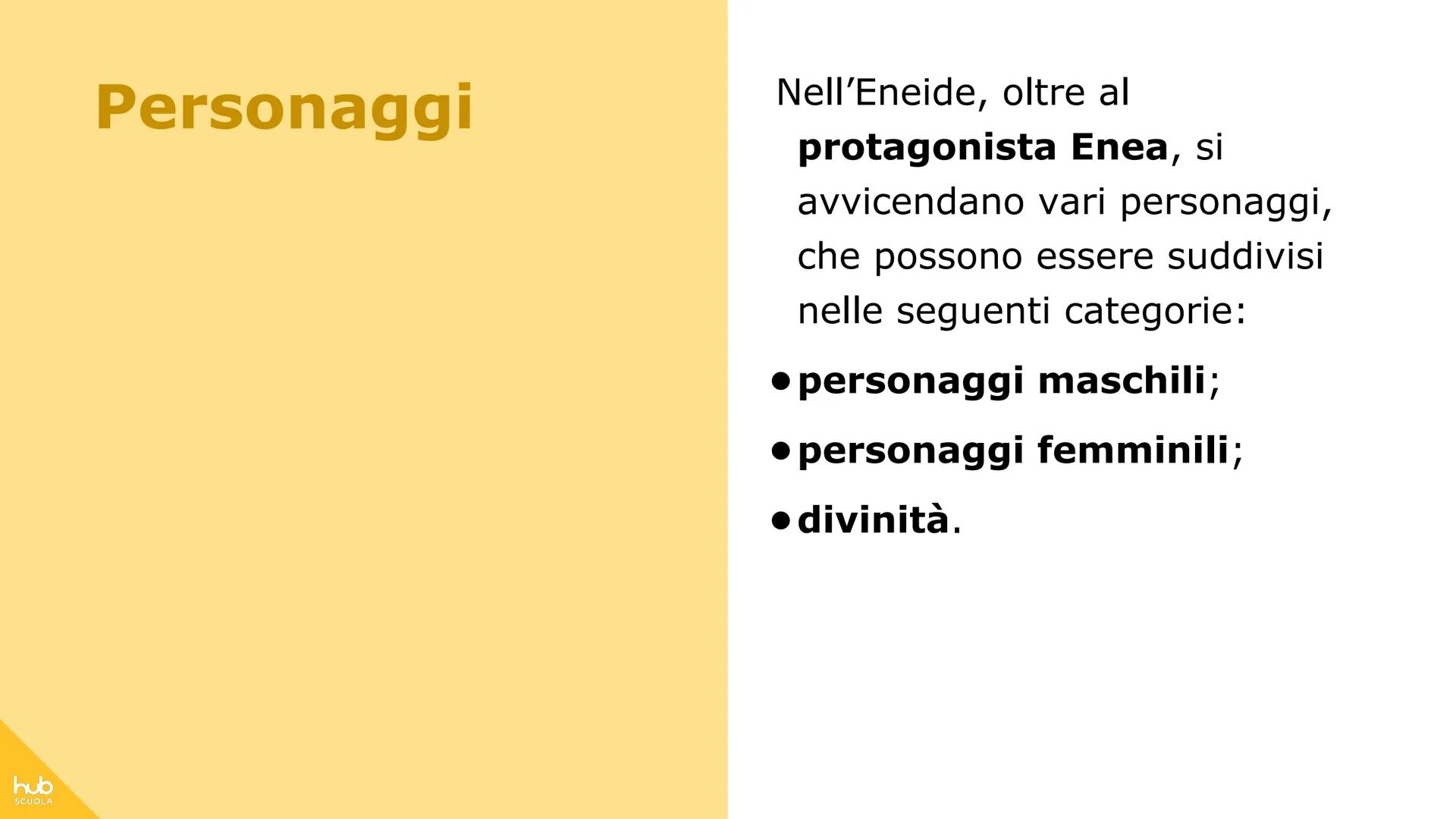 # hub
SCUOLA
L'Eneide # Definizione
L'Eneide è un poema epico in
latino composto da Virgilio a
partire, circa, dal 29 a.C. e
lasciato inco