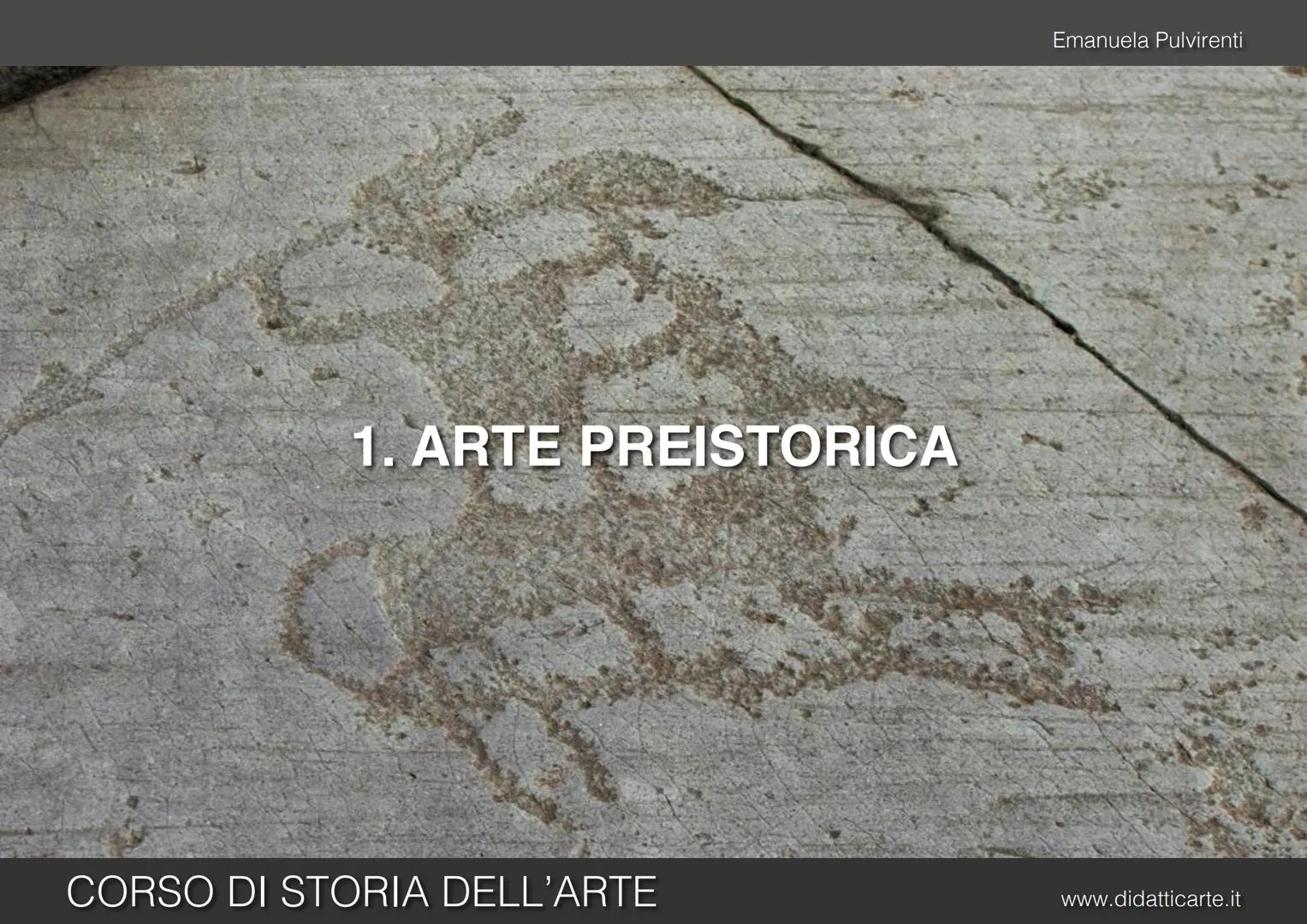 # 1. ARTE PREISTORICA
CORSO DI STORIA DELL'ARTE
Emanuela Pulvirenti
www.didatticarte.it # ARTE PREISTORICA
Cos'è la PREISTORIA?
Emanuel