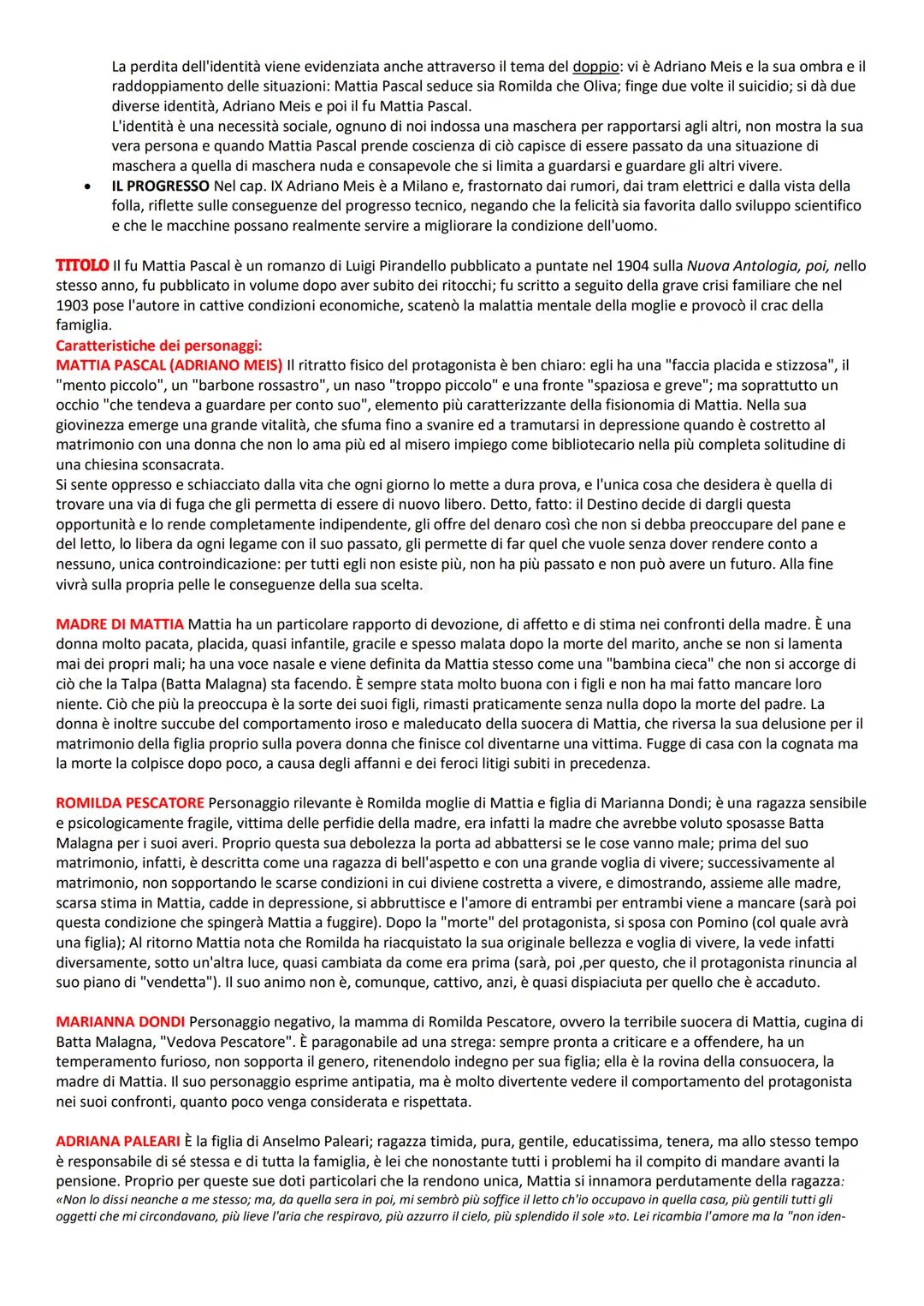 IL FU MATTIA PASCAL (1904) 1: PREMESSA Nel 1°capitolo, un giovane signore, parlando in prima persona, dice di
chiamarsi Mattia Pascal e ha d