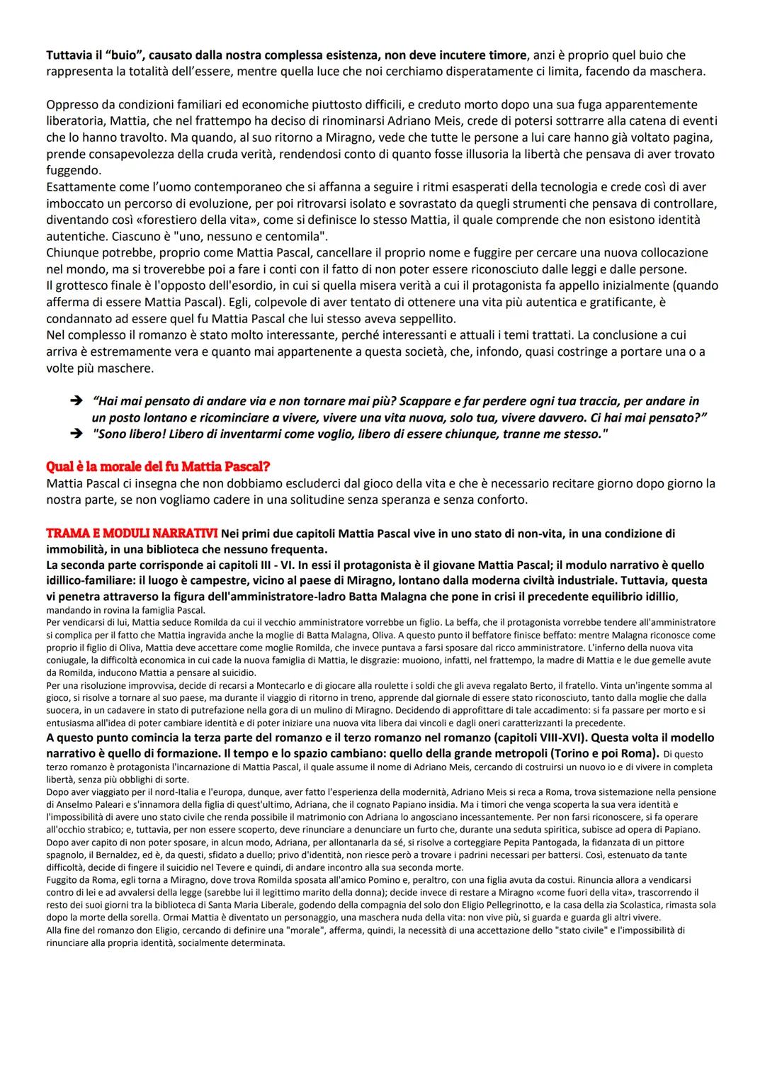 IL FU MATTIA PASCAL (1904) 1: PREMESSA Nel 1°capitolo, un giovane signore, parlando in prima persona, dice di
chiamarsi Mattia Pascal e ha d