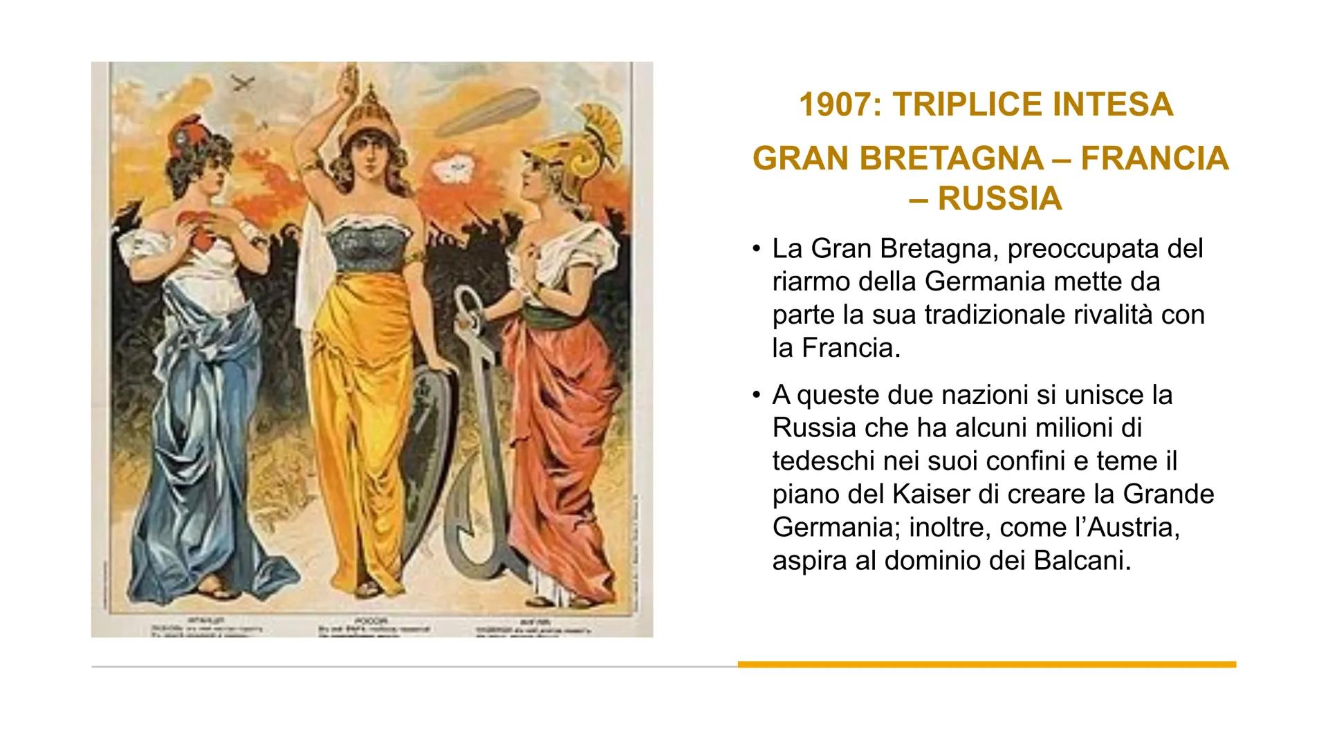 # LA PRIMA GUERRA
MONDIALE
(1914-1918) DIE FRIEDENSBÜRGSCHAFT.
Haifre Wilhelm
Il sistema di alleanze
prima della guerra
1882: TRIPLICE A