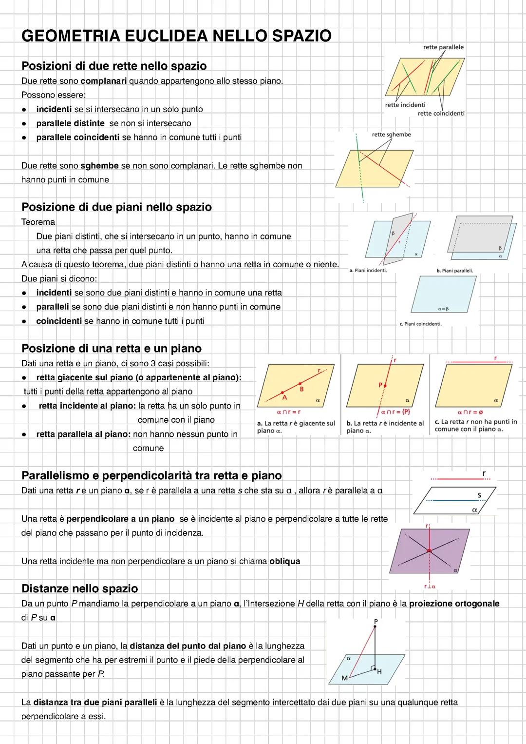 Geometria euclidea nello spazio