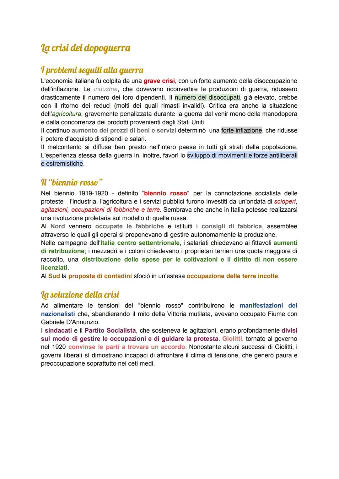 # Il Fascismo
Che cos'è il fascismo?
Un regime dittatoriale e totalitario
Gli sconvolgimenti sociali, economici, culturali e politici cau